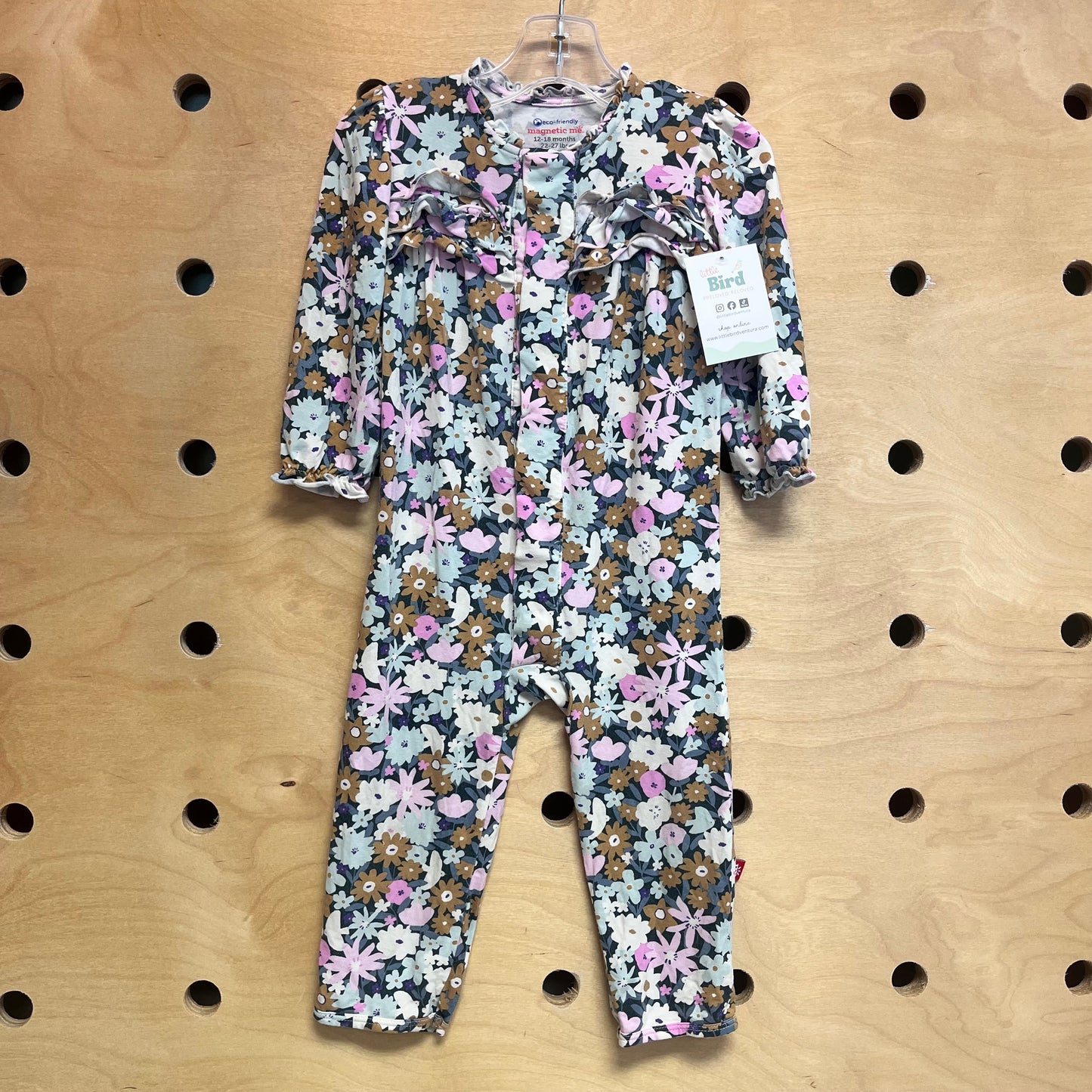 Teal/Pink Floral Modal Romper