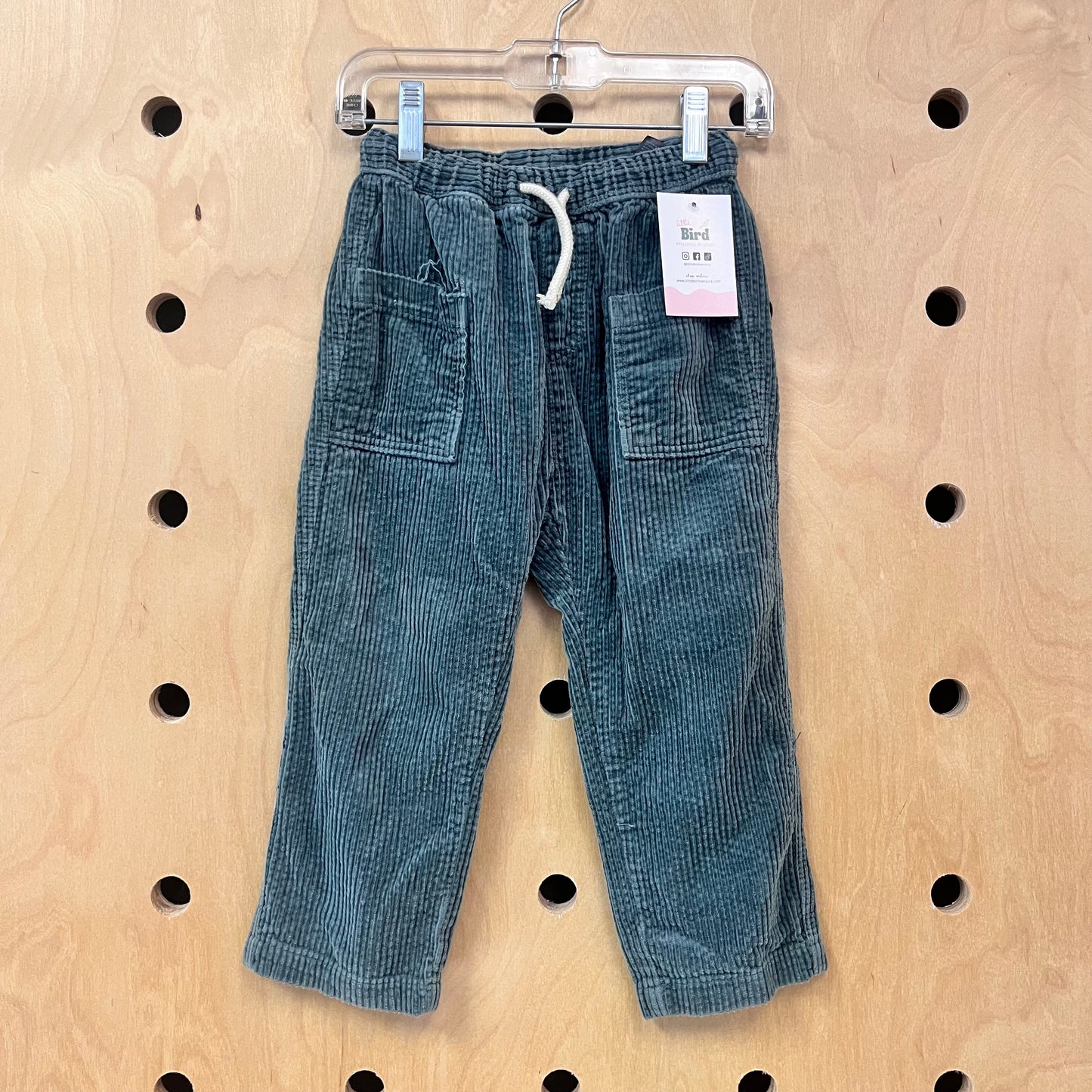 Green Cord Drawstring Pants