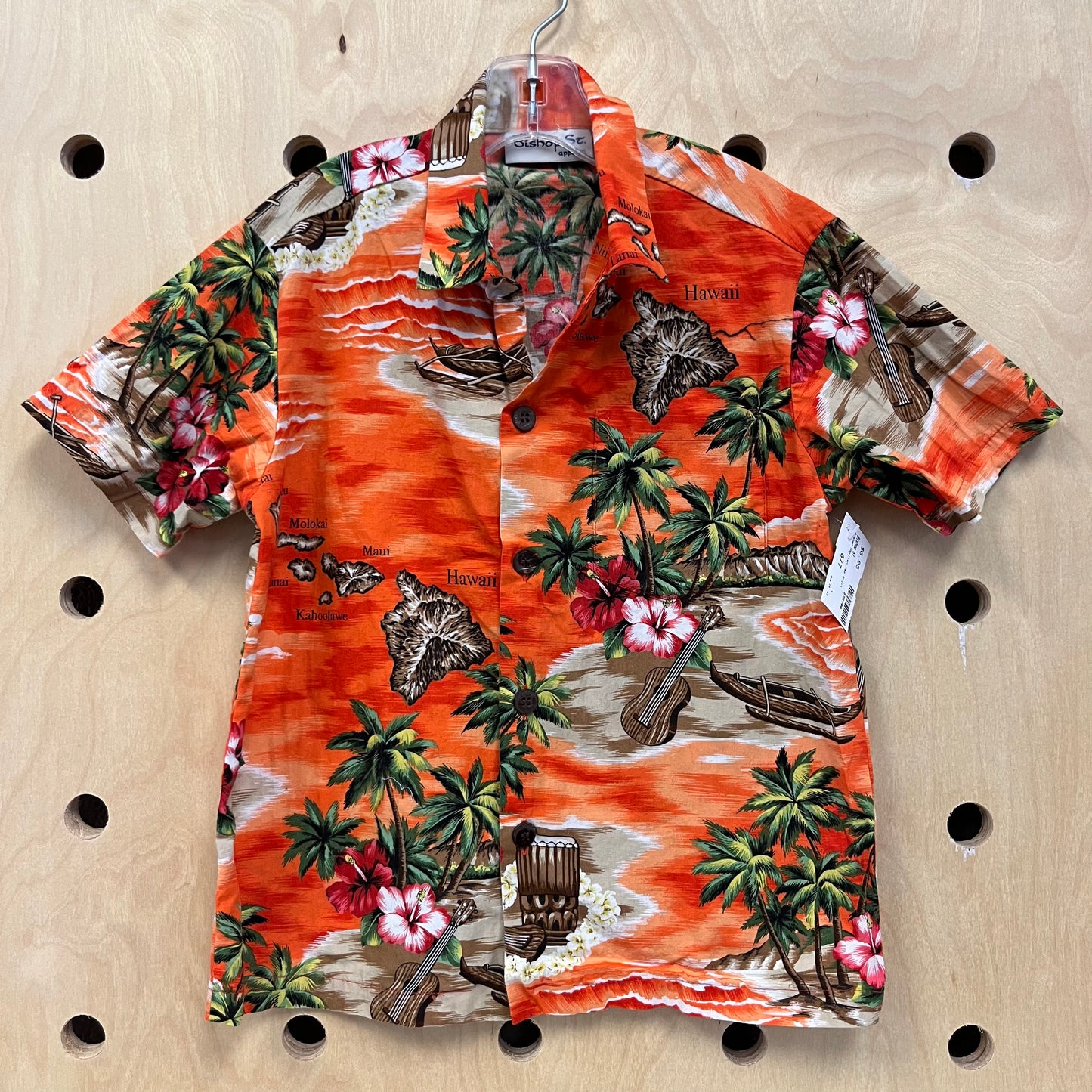 Orange Hawaiian Map Shirt
