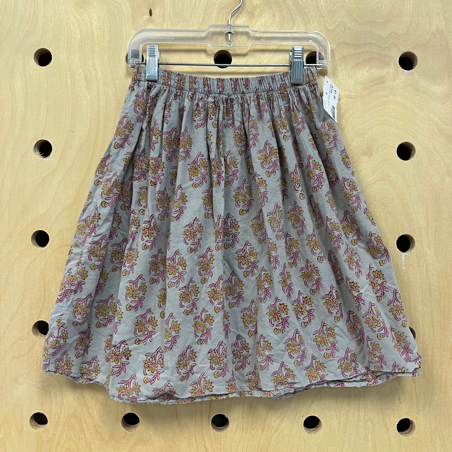 Blue & Pink Floral Skirt