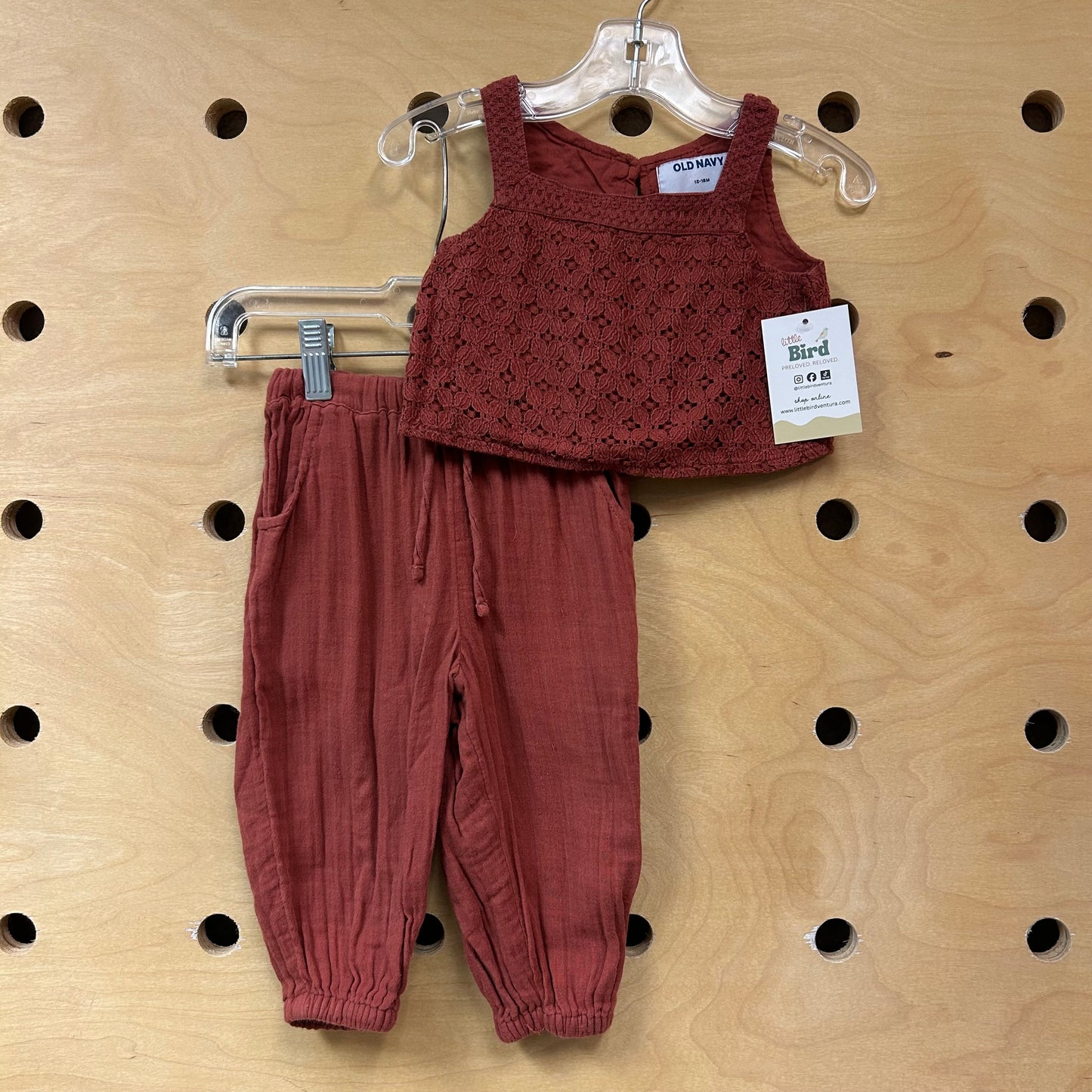 Rust Crocheted Top Outfit