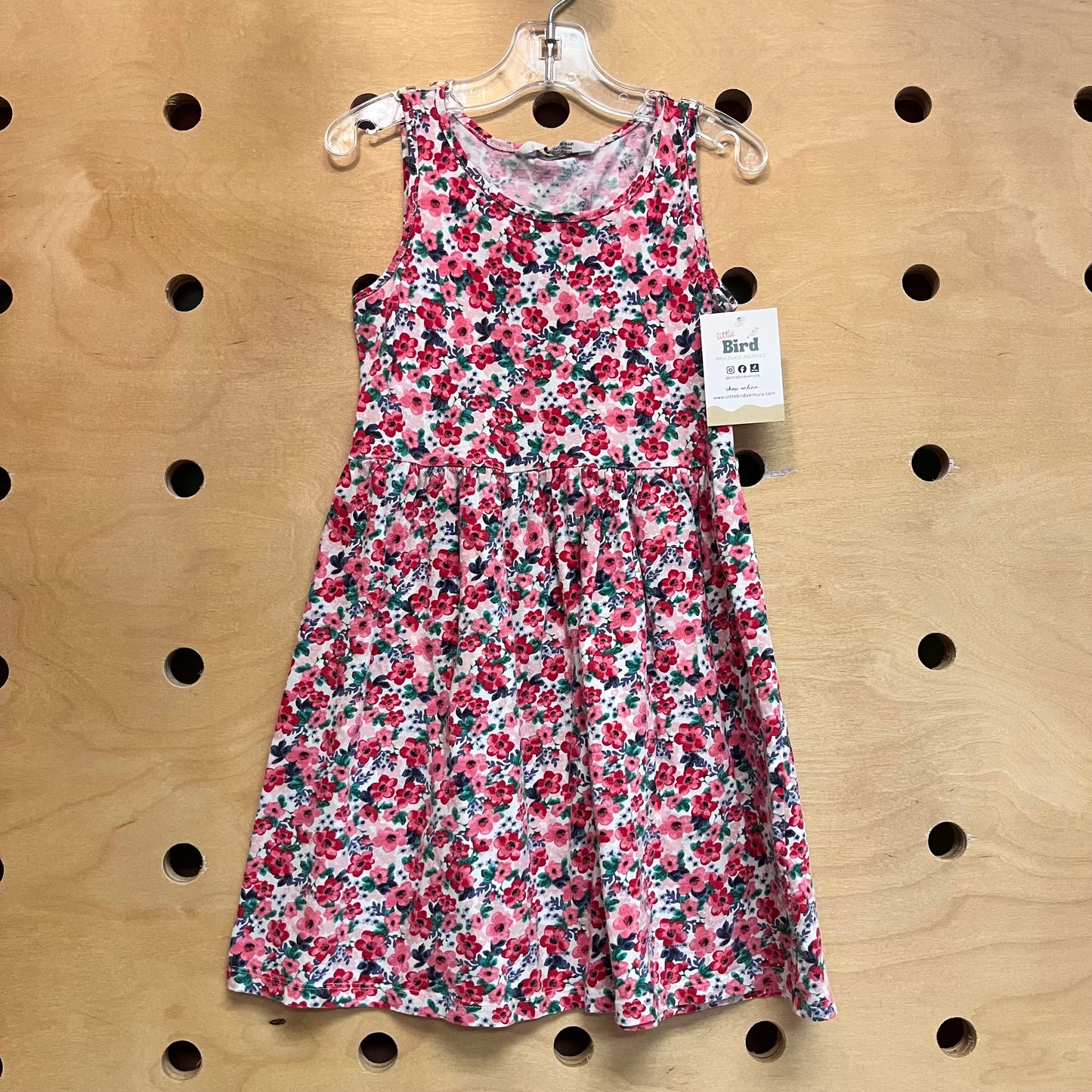 White/Red Floral Tank Dress
