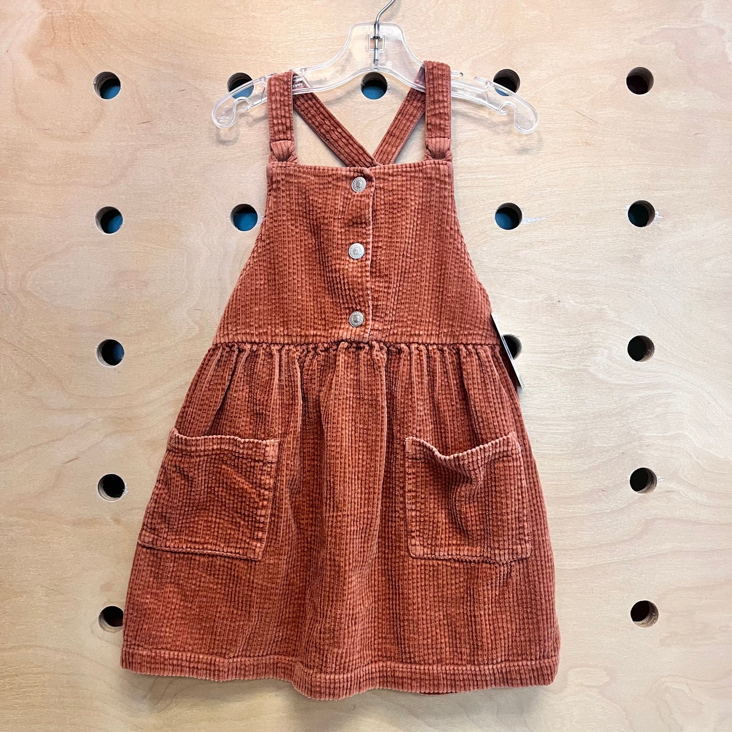 Brown Cord Pocket Dress