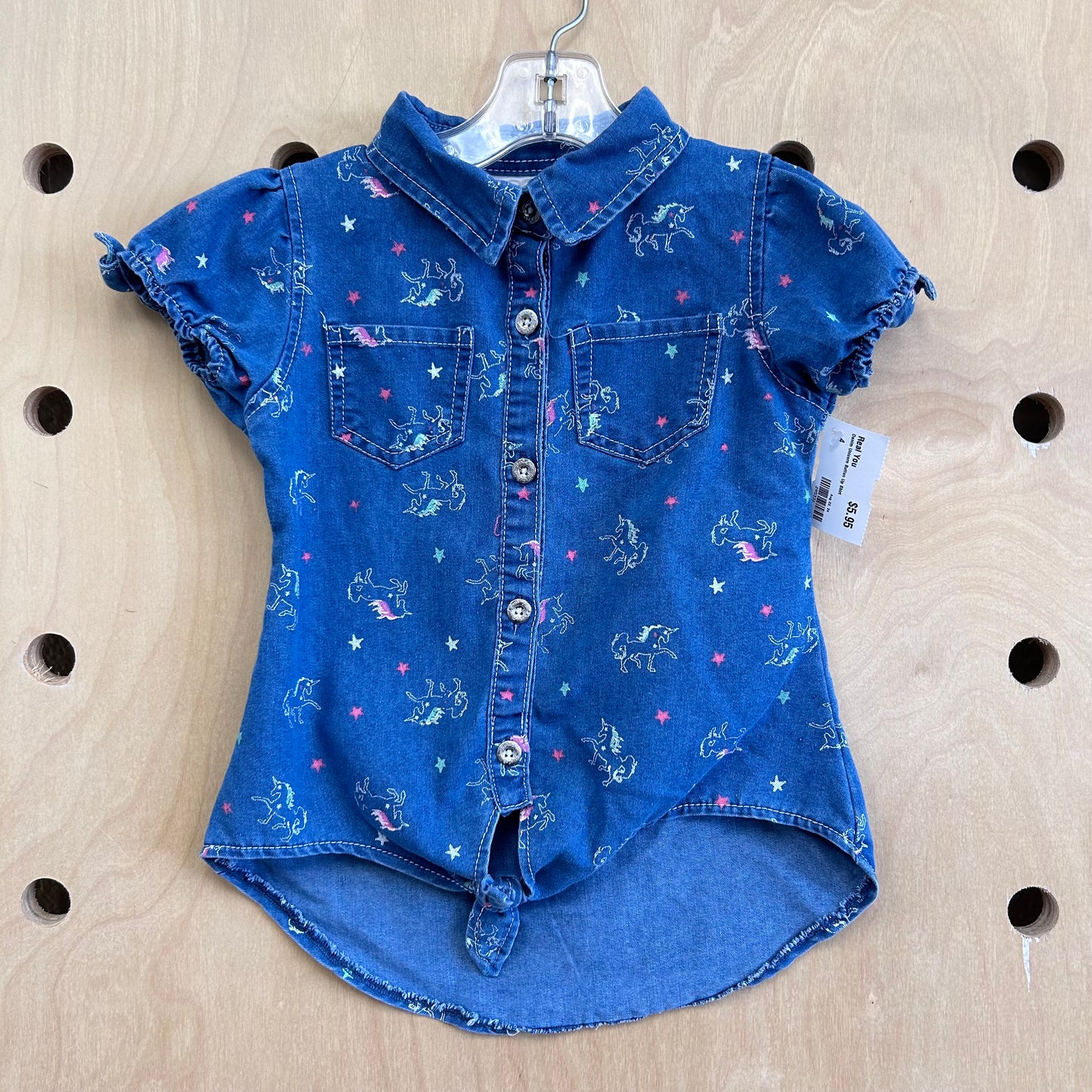 Denim Unicorn Button Up Shirt