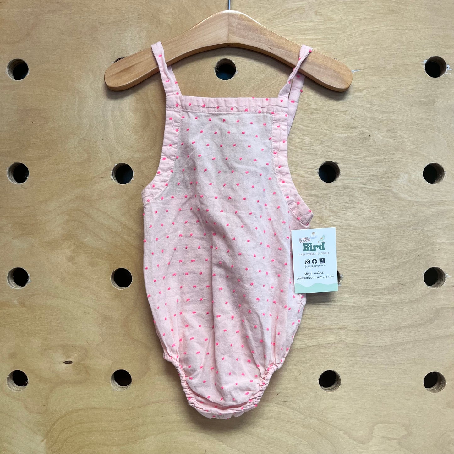 Pink Swiss Dot Romper