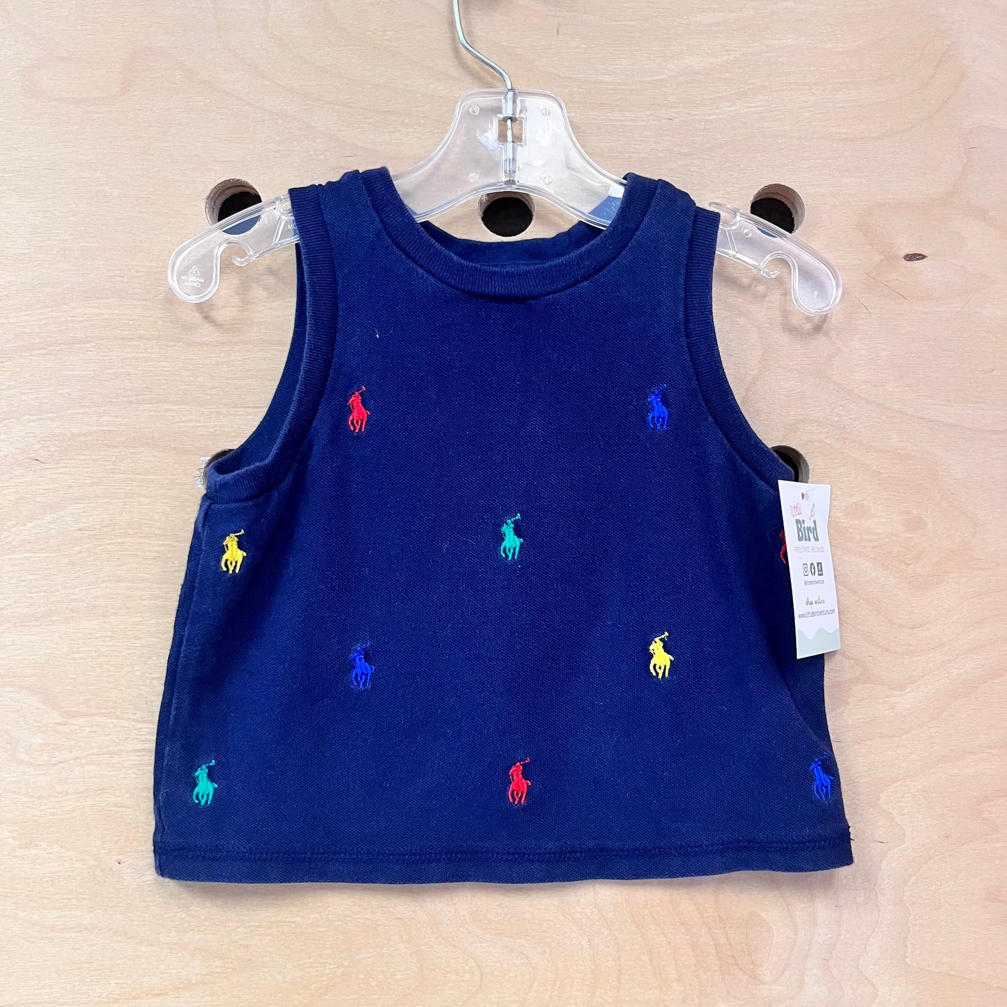 Embroidered Logo Navy Tank