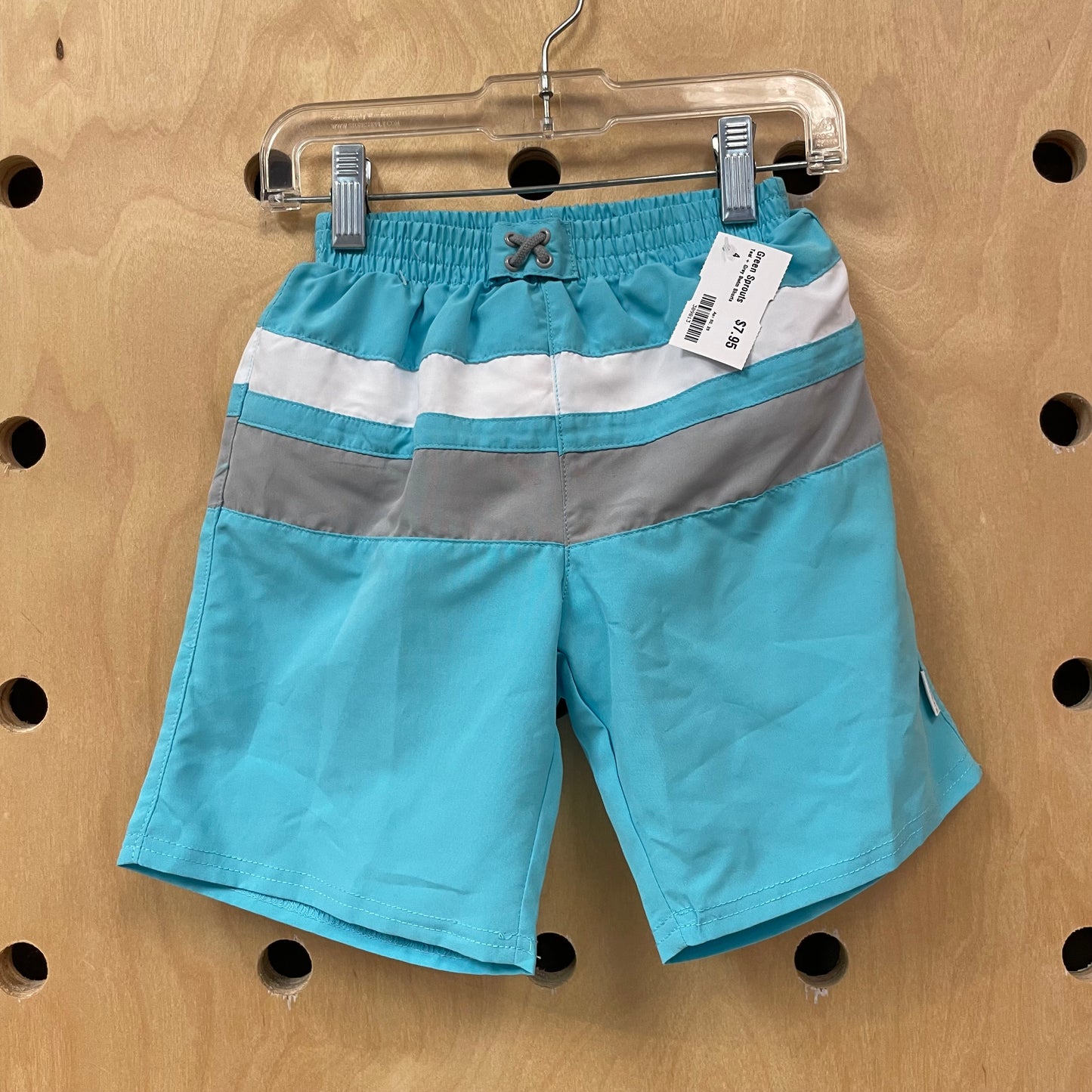 Teal + Grey Swim Shorts