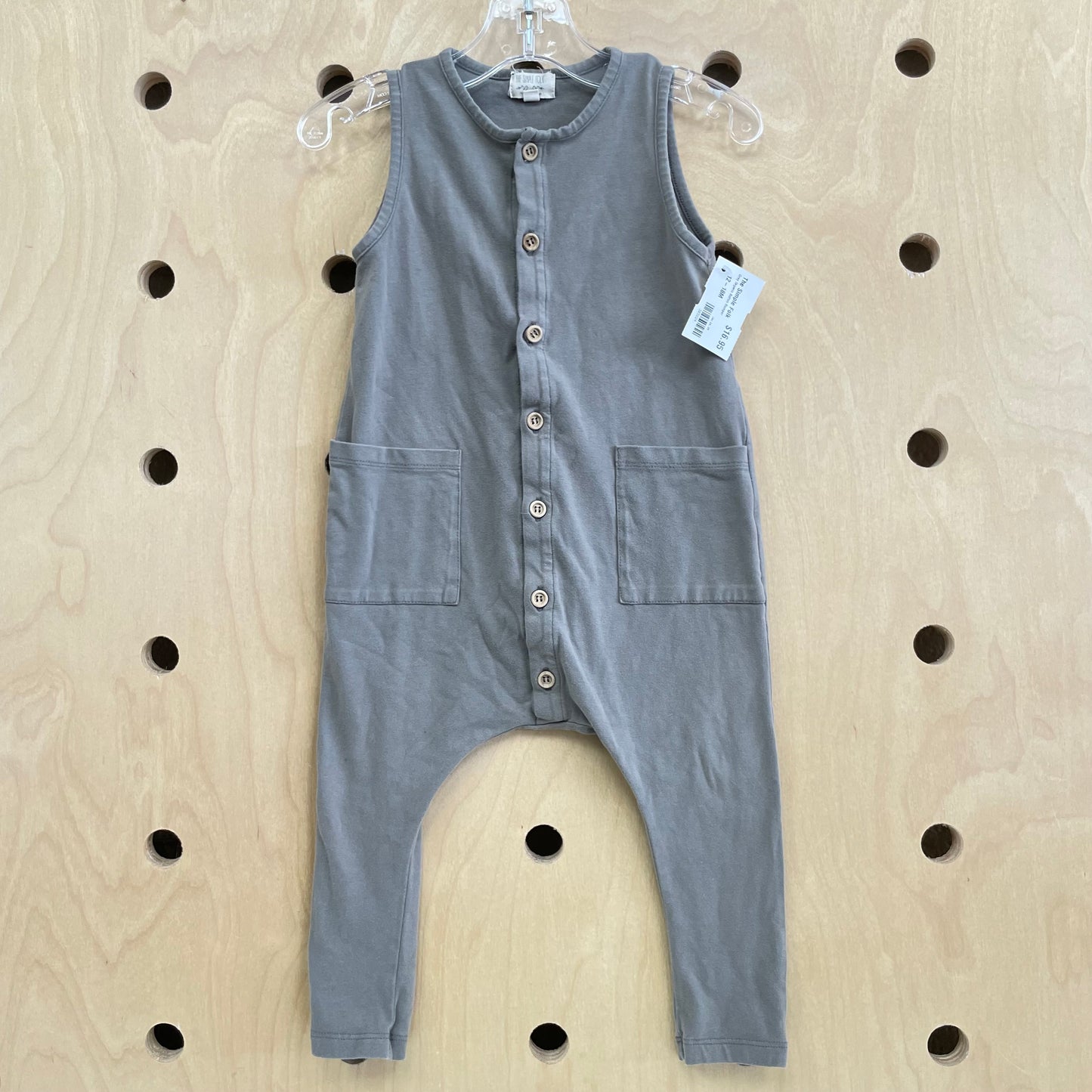 Grey Organic Button Romper