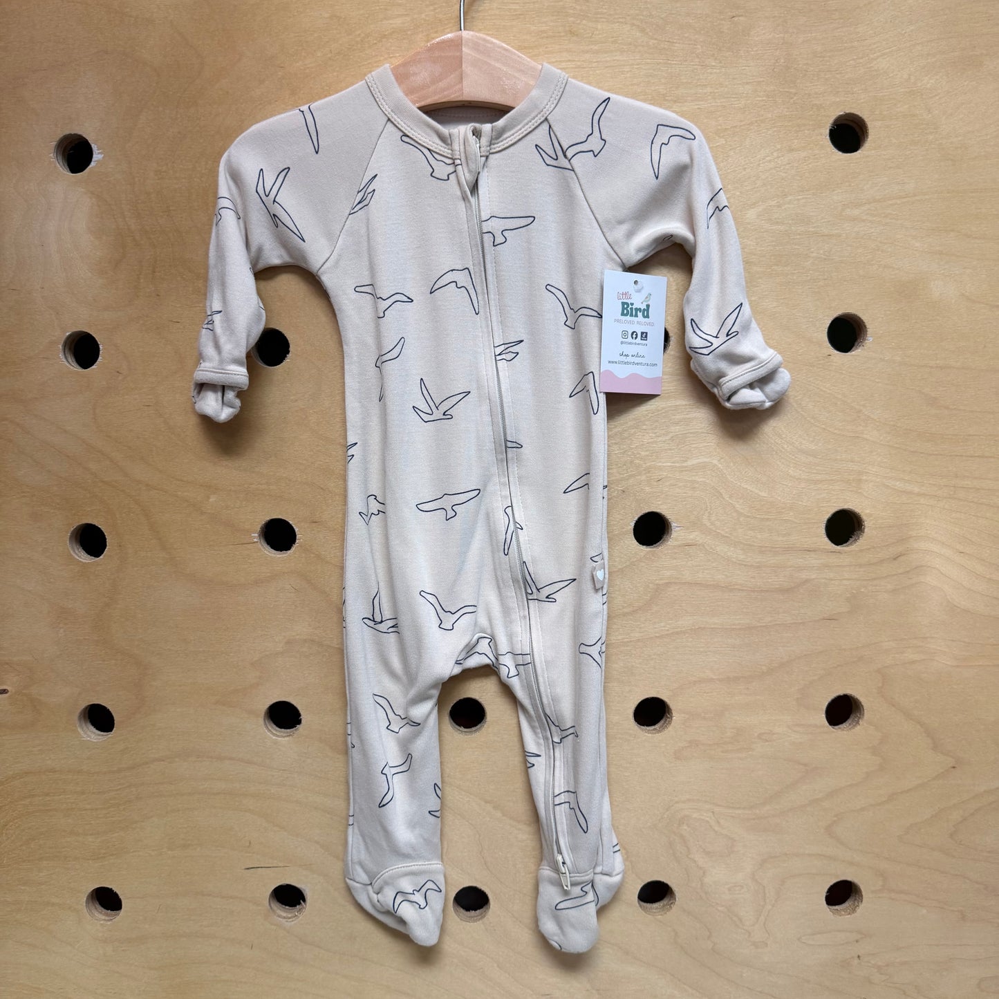 Cream Birds Footies