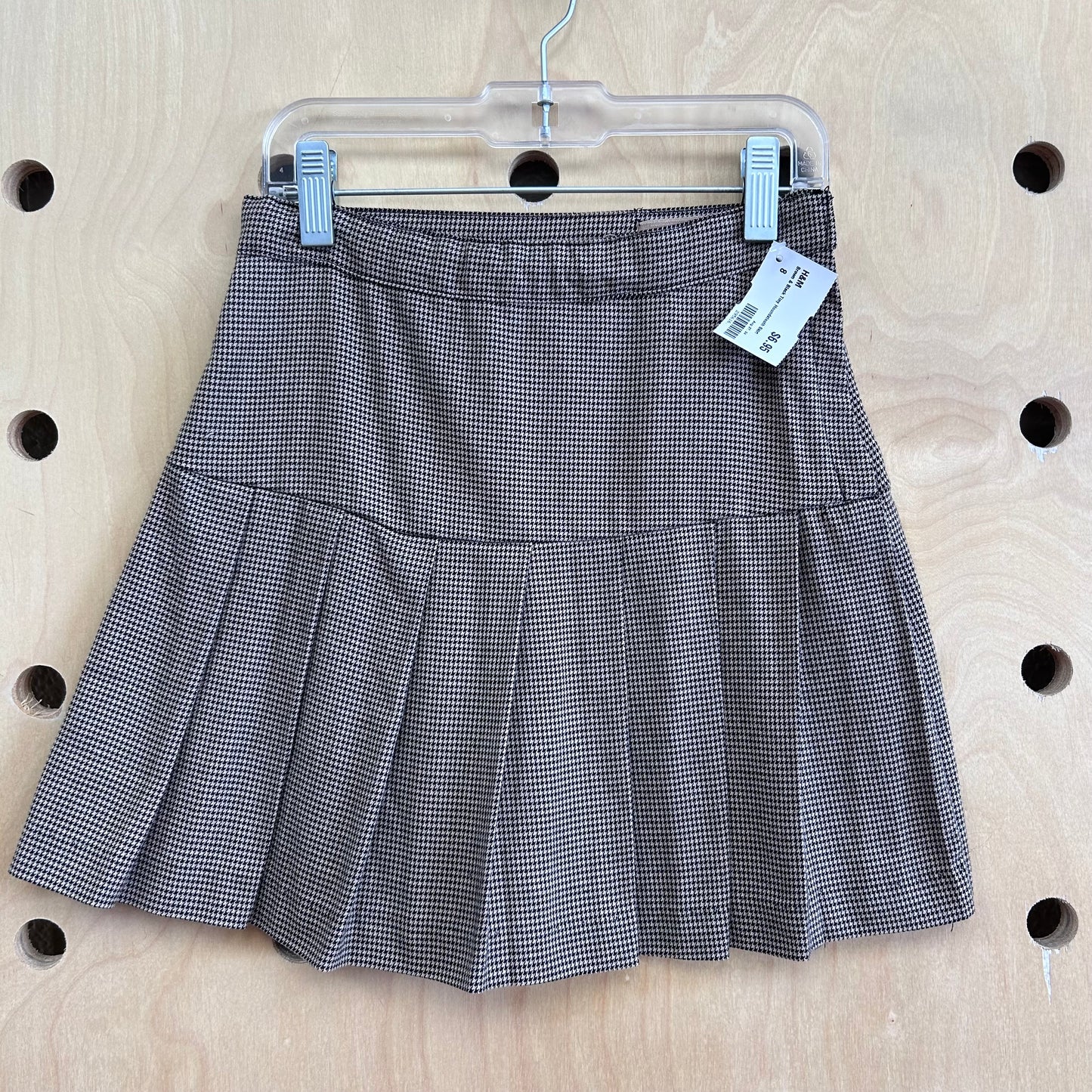 Brown & Black Tiny Houndstooth Skirt