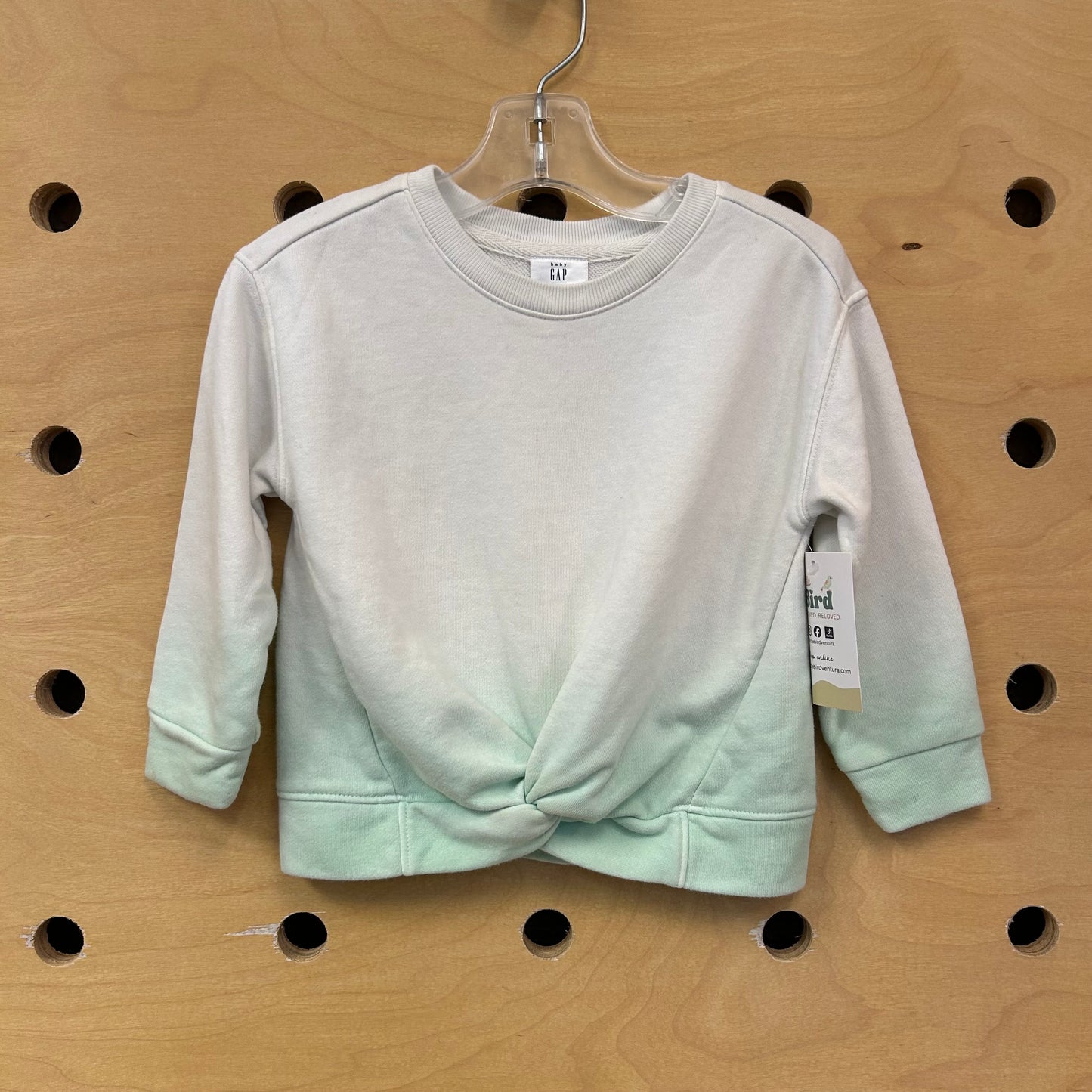 White/Green Ombre Knotted LS