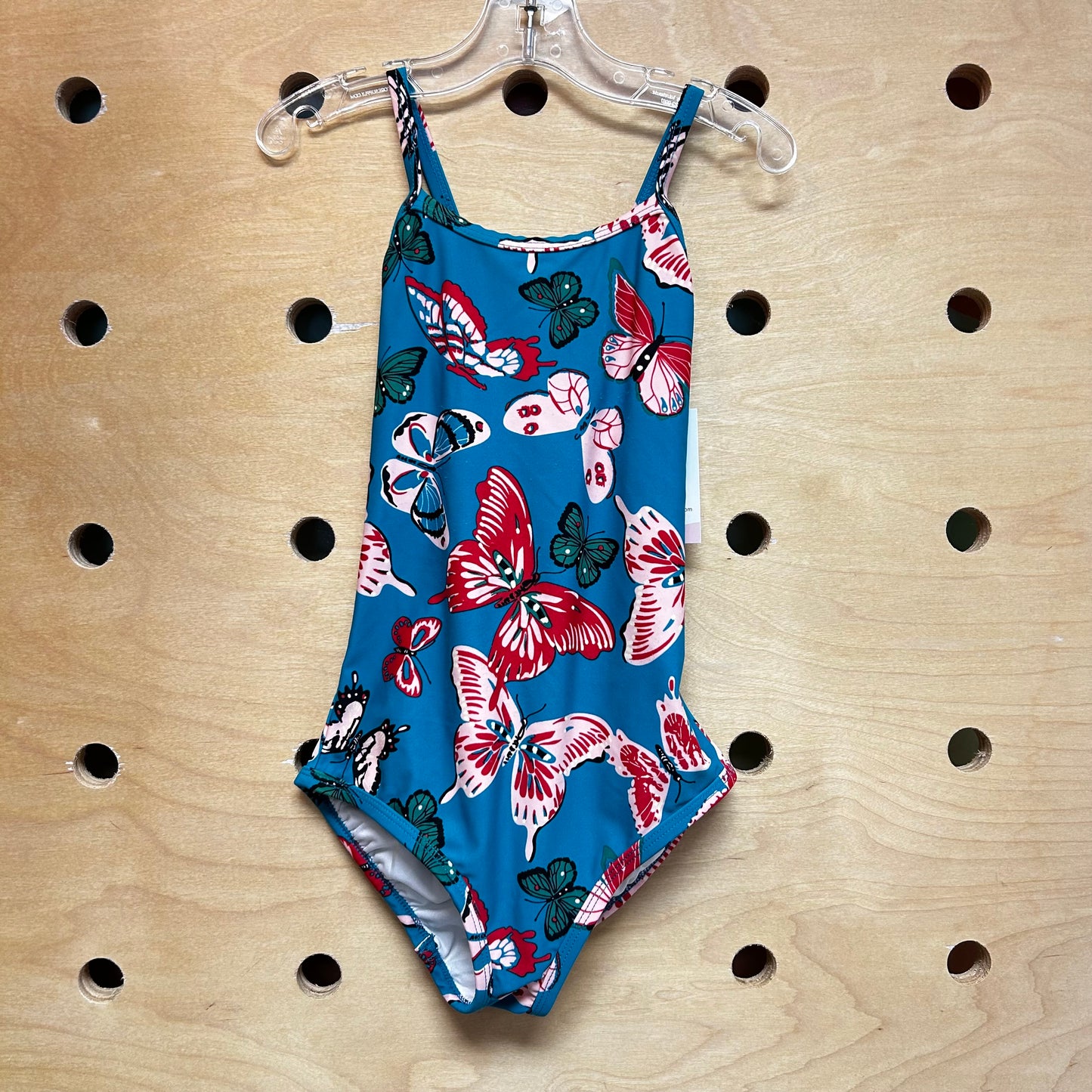 Teal Butterflies Cross-Back Swimsuit