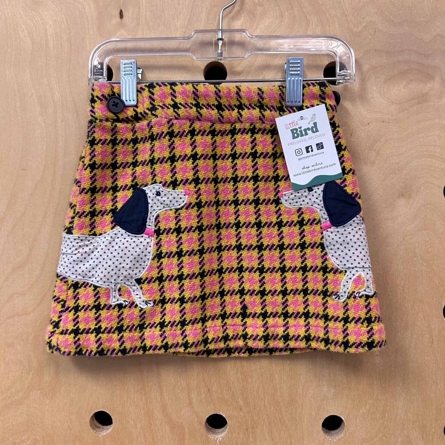 Houndstooth Dog Applique Skirt