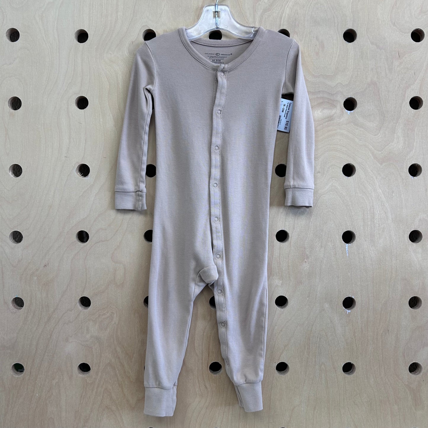 Tan Organic Snap Coveralls
