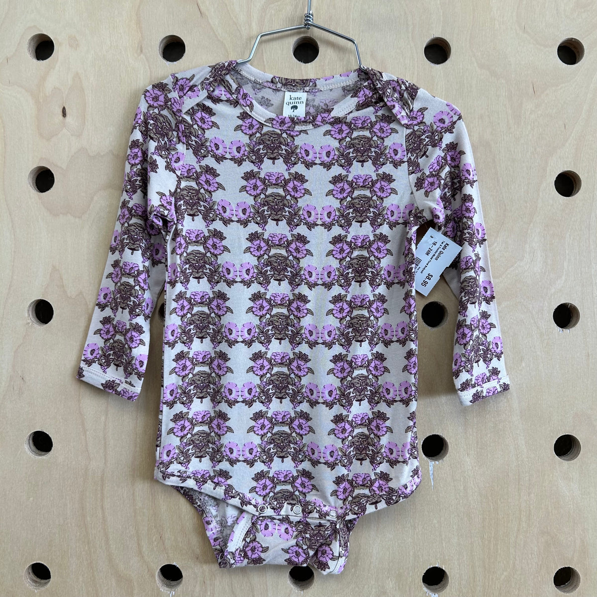 Tan & Fuschia Modal Floral Bodysuit
