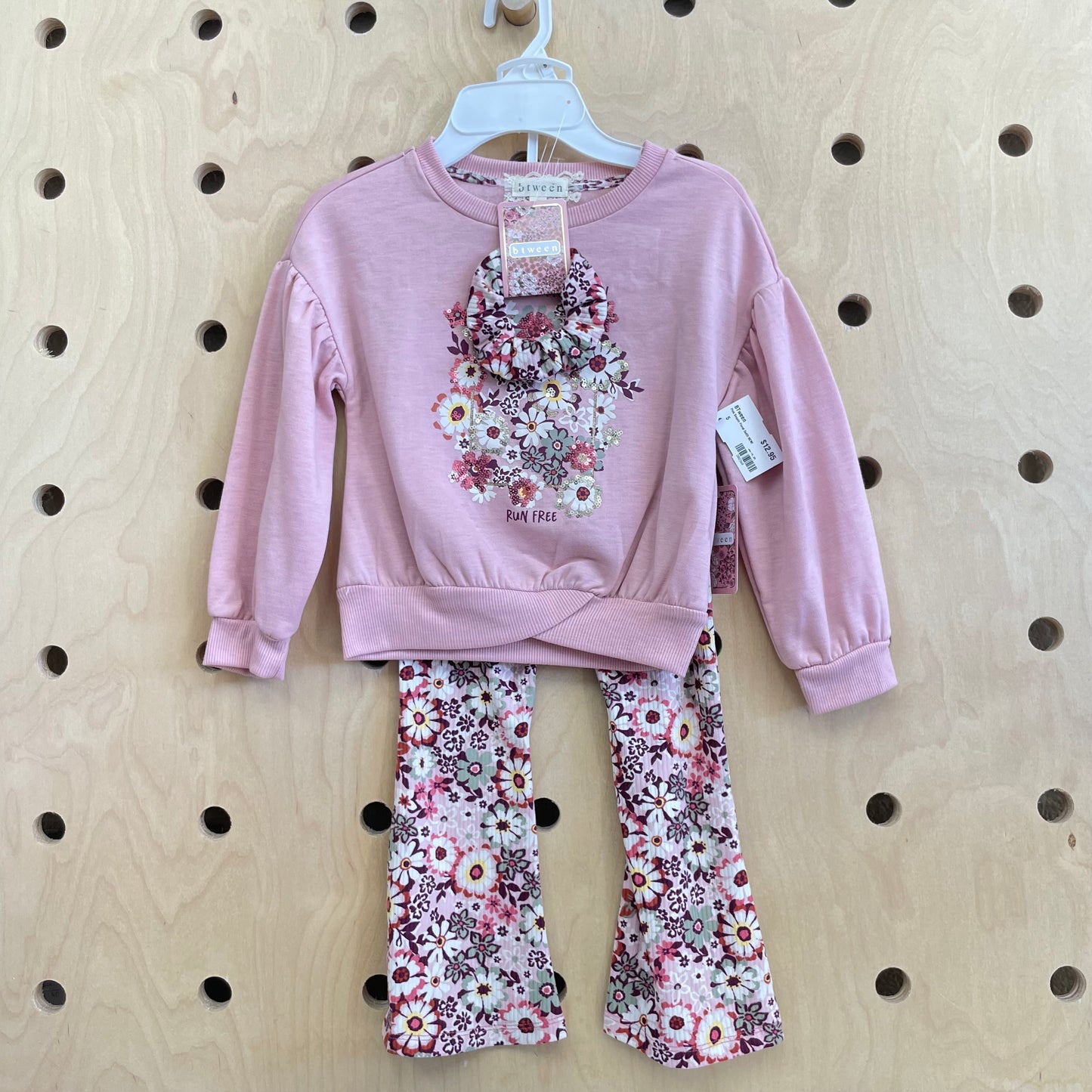 Pink Sequin Floral Outfit NEW!