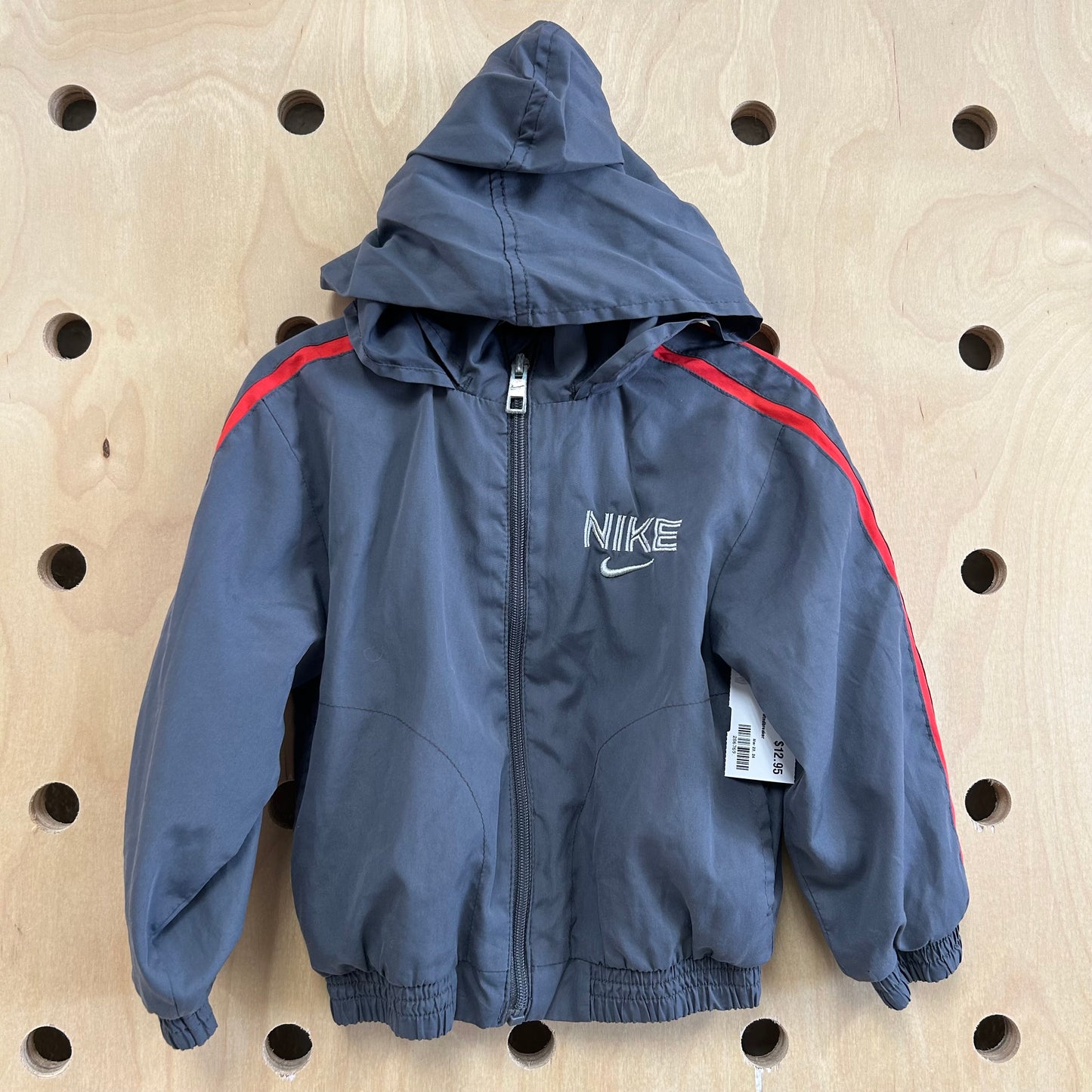 Grey+Red Hoodie Windbreaker