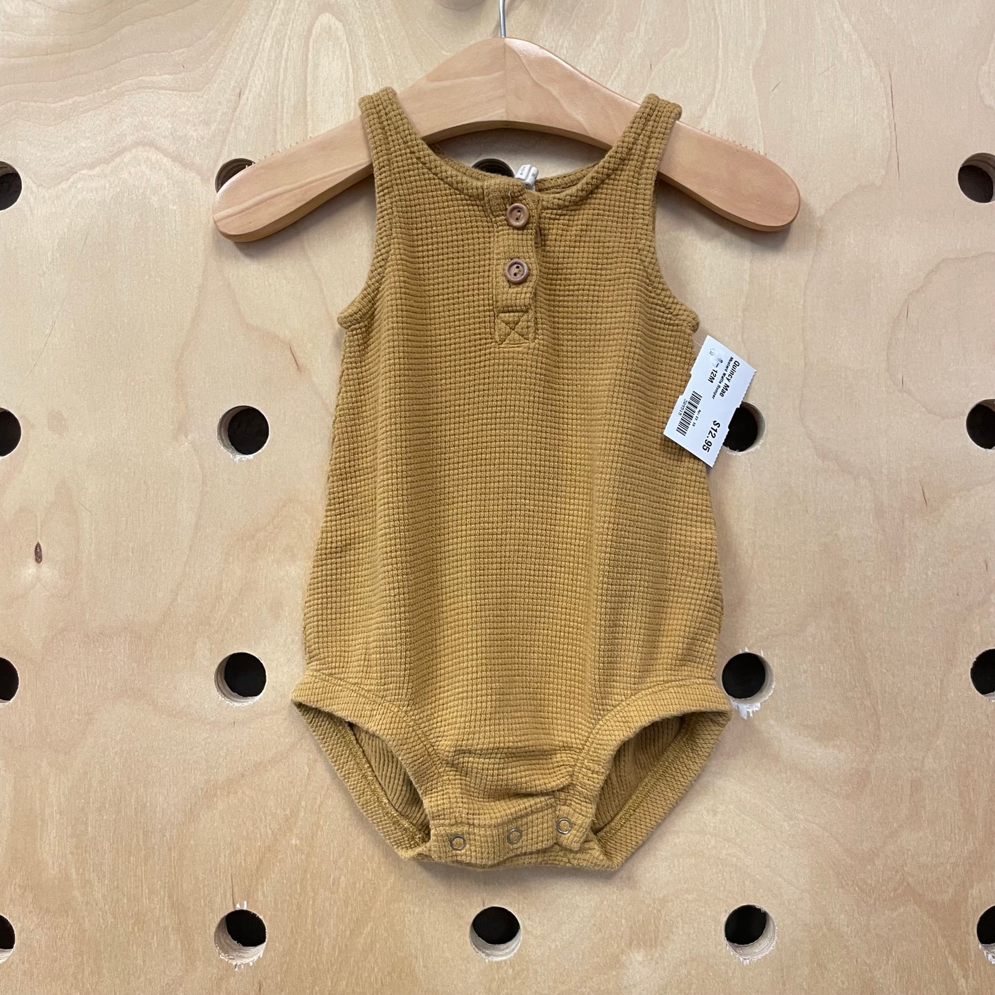 Mustard Waffle Romper
