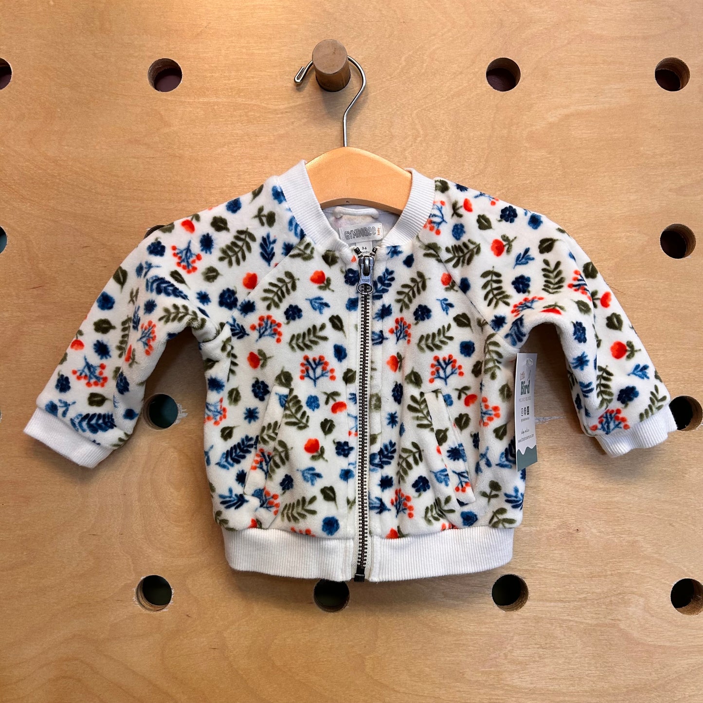 Fuzzy Cream Floral Jacket