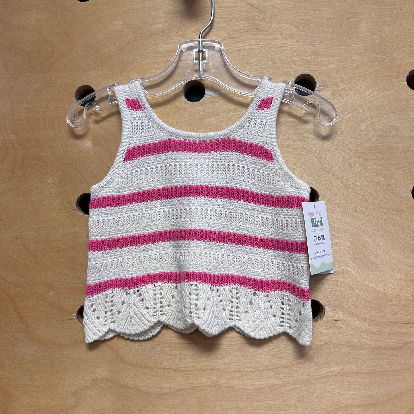 Pink/White Stripe Crochet Tank NEW!