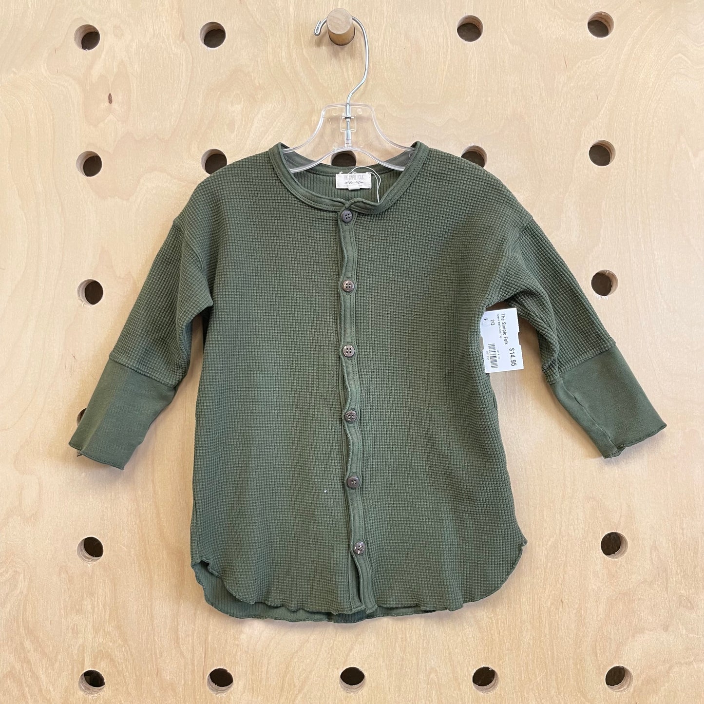 Green Waffle Knit Top