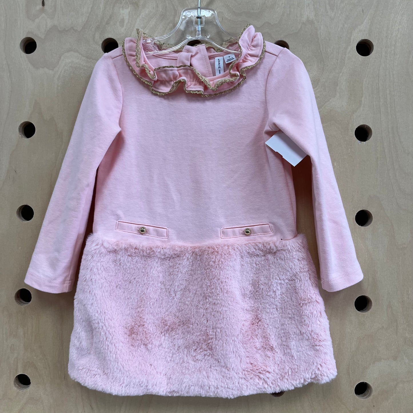 Pink & Gold Fuzzy Dress