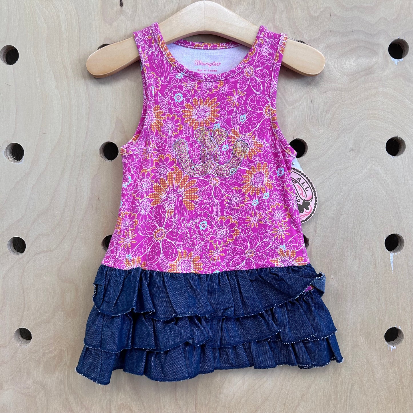 Pink Floral Denim Dress NEW!