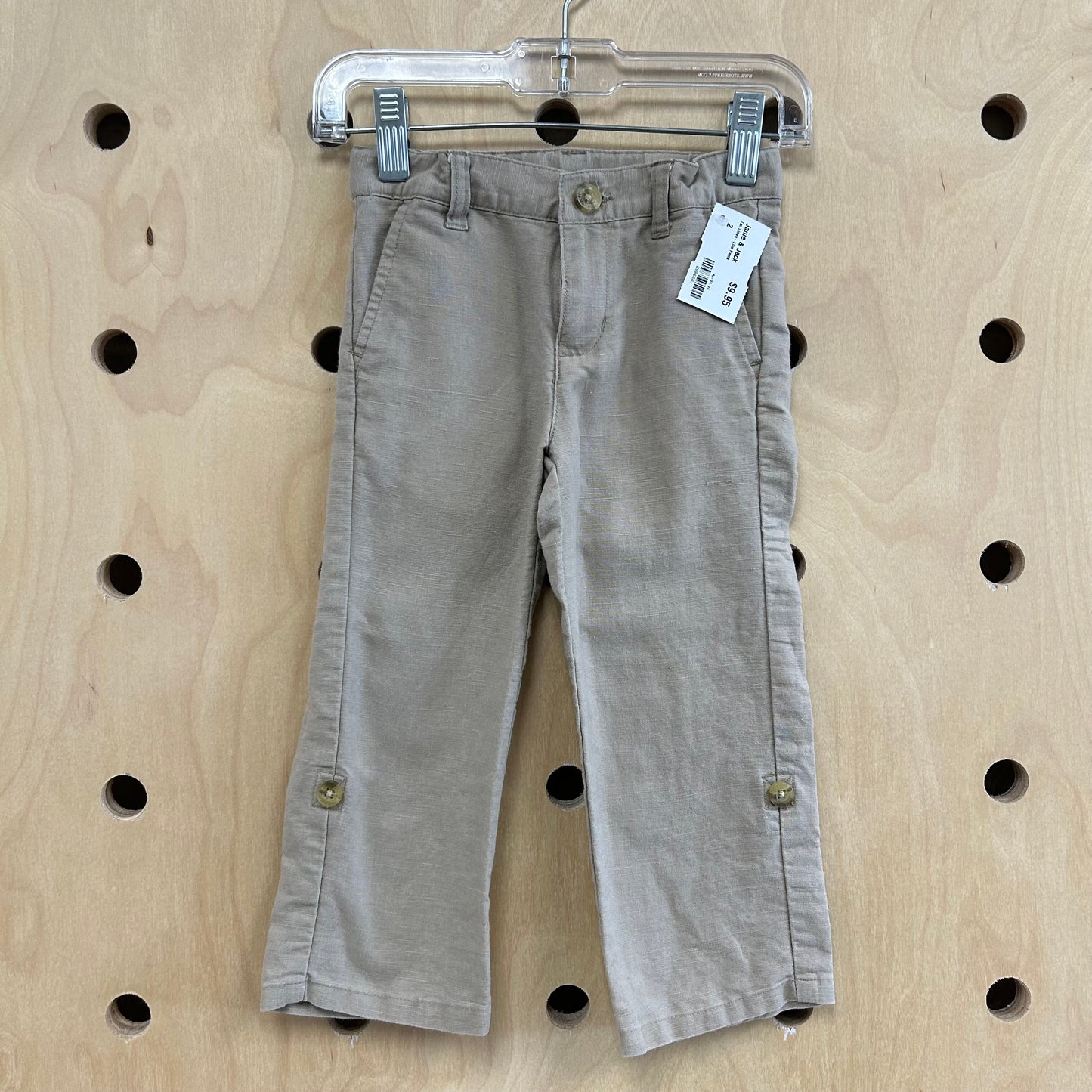 Tan Linen-Like Pants