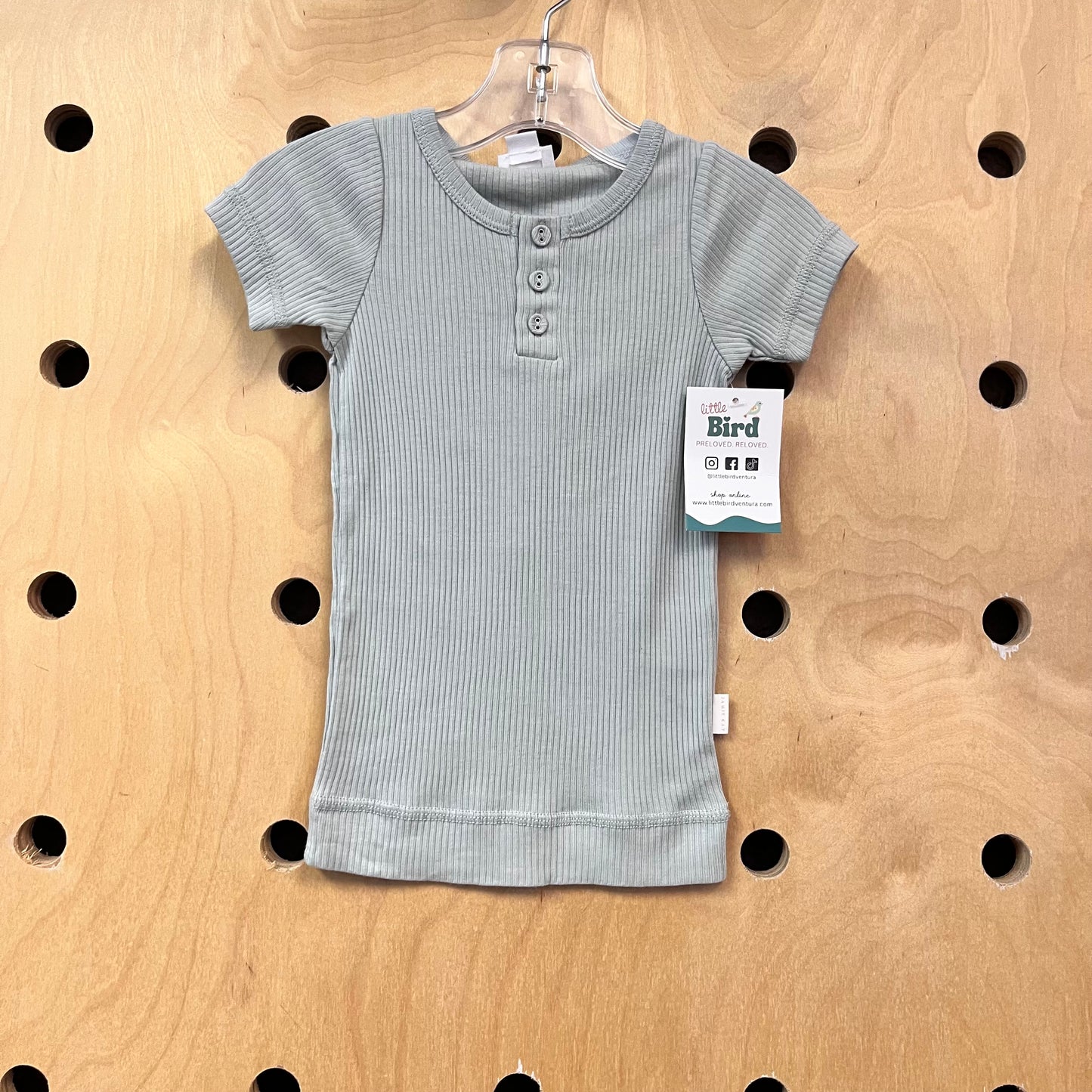 Blue Ribbed Tencel Henley NEW!