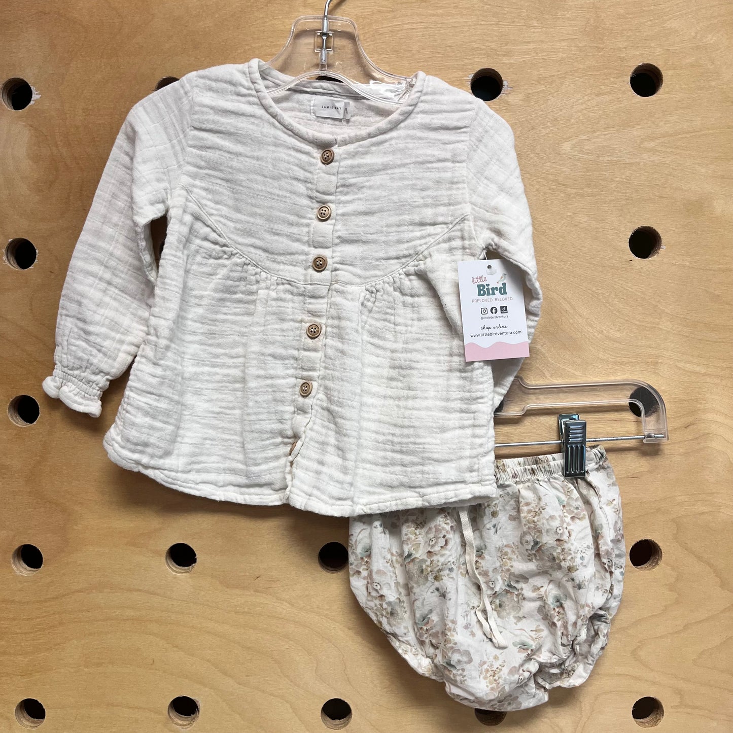 Gauze & Floral Bloomies Outfit