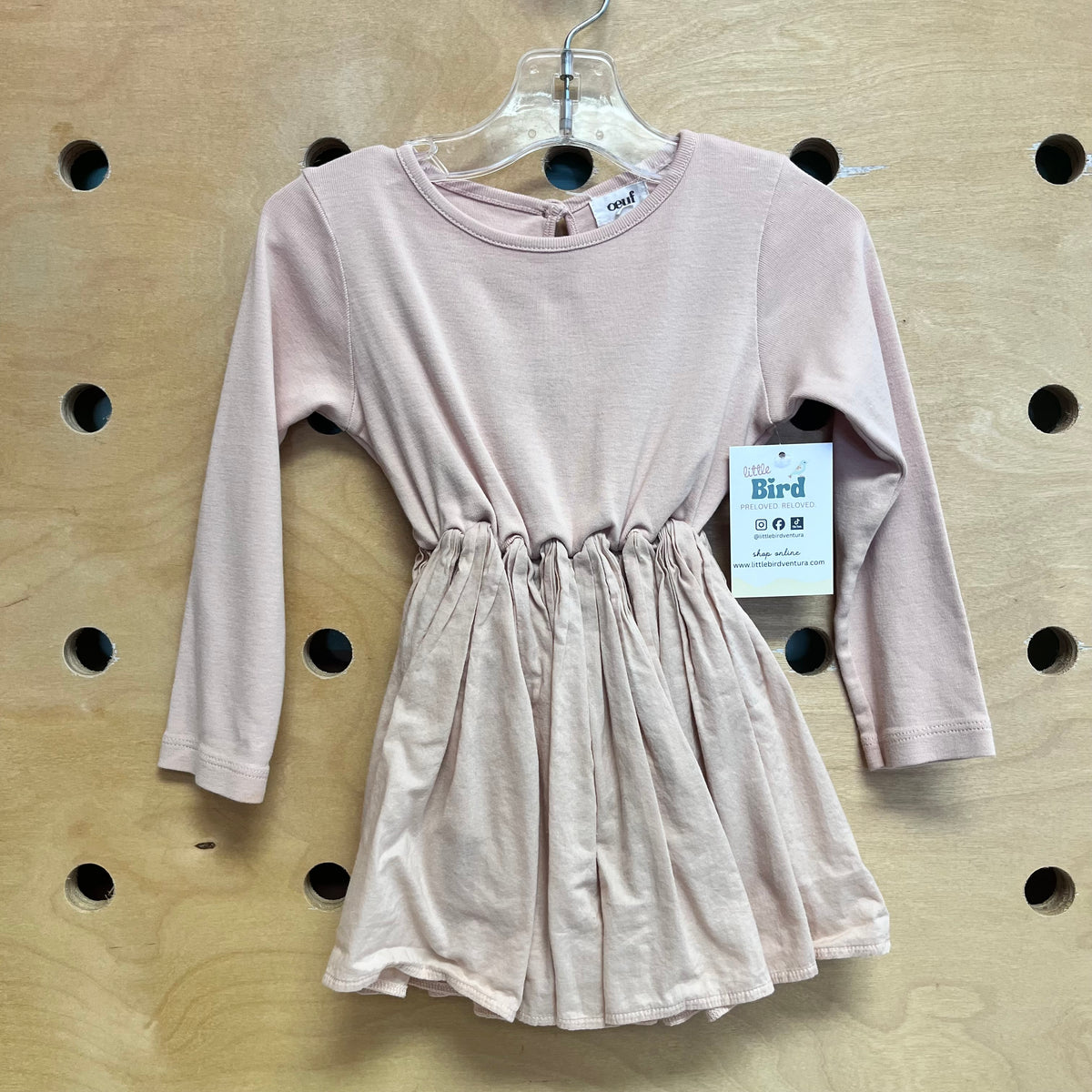 Dusty Pink Organic Pixie Bodysuit Dress