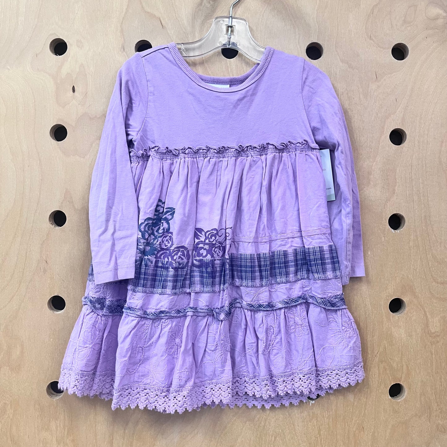 Purple Embroidered Floral Dress