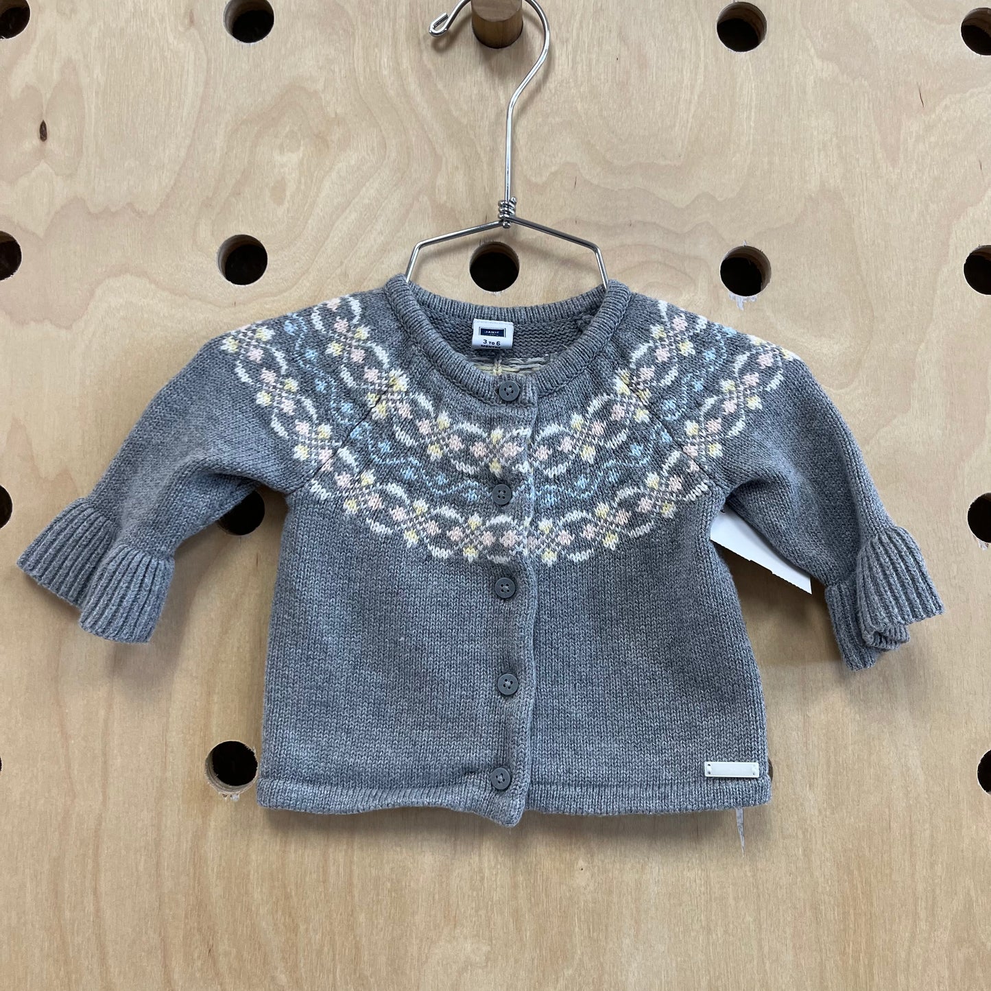 Grey Floral Cardigan