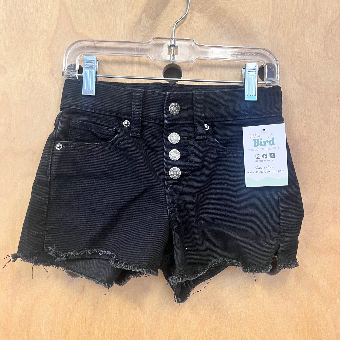Black High Rise Denim Shorts
