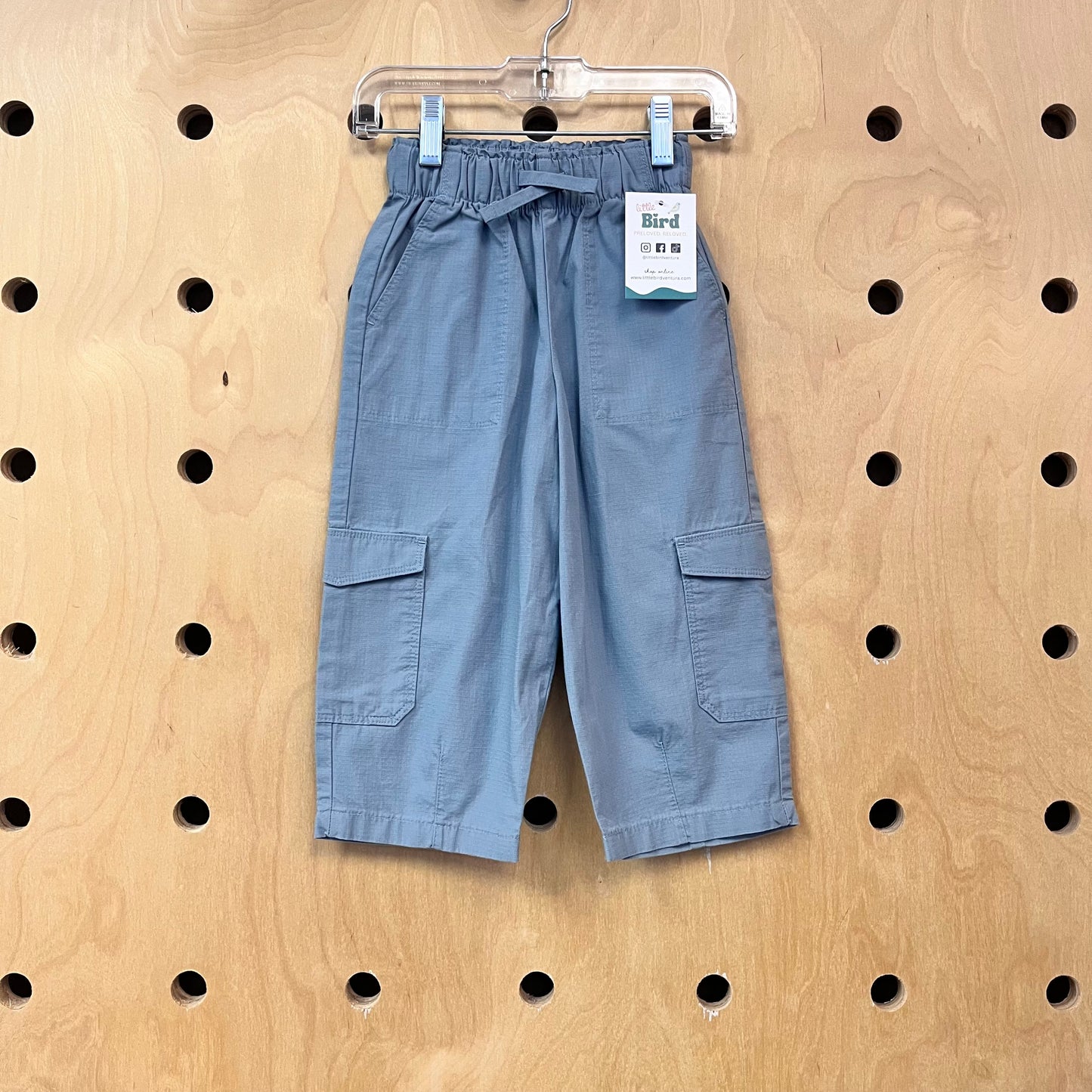 Blue Cargo Drawstring Pants