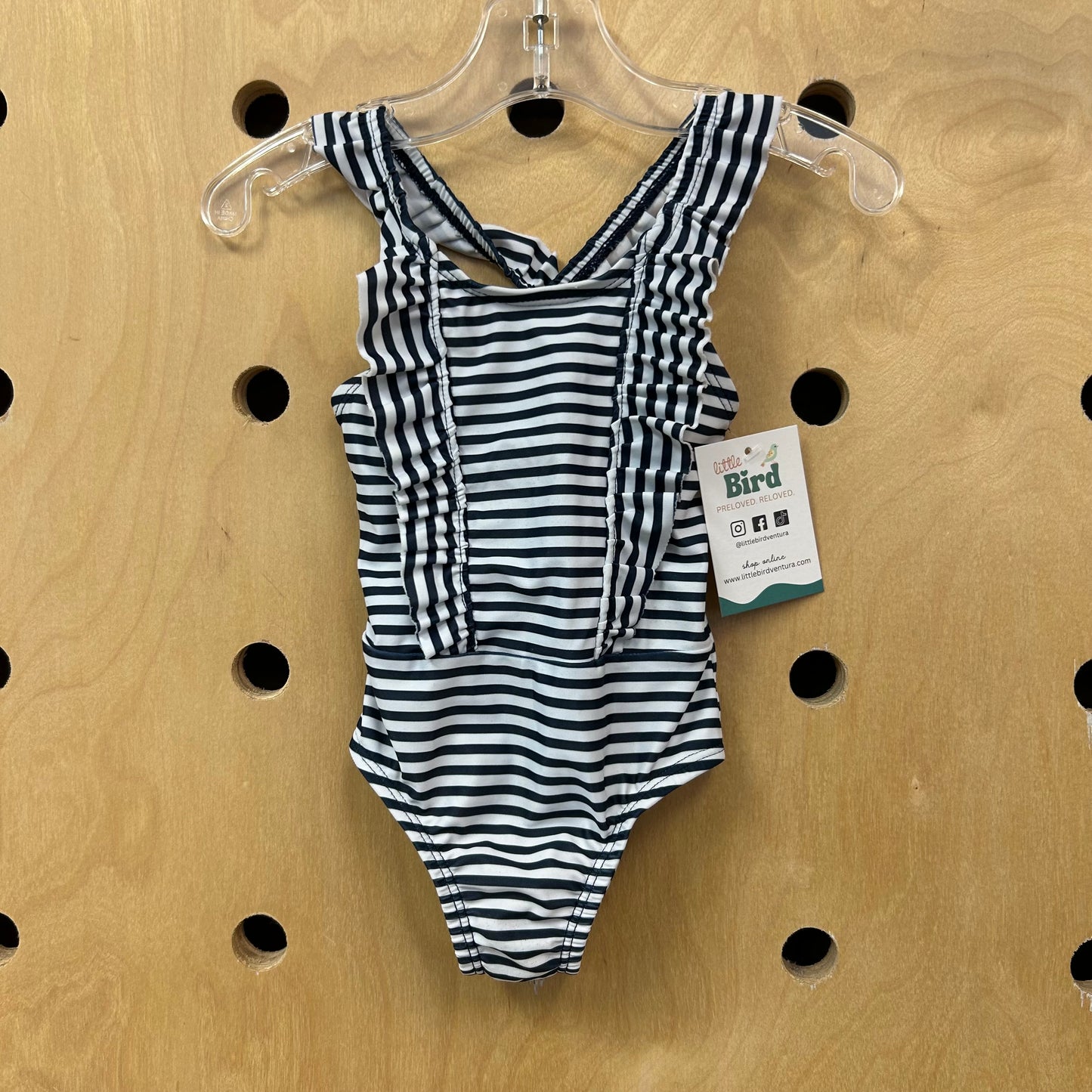 Blue Striped Swimsuit