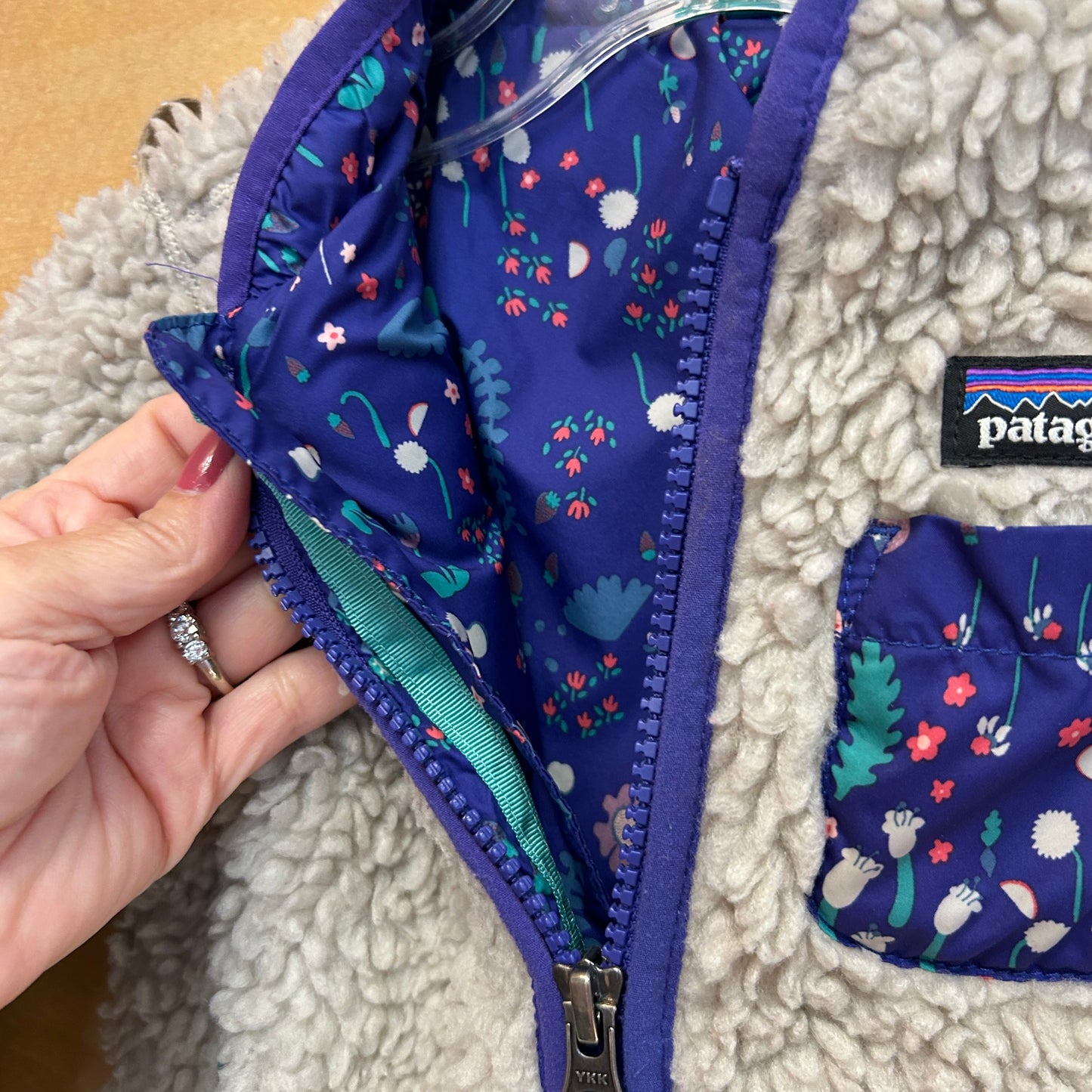 Retro X Reversible Fleece Jacket Purple Floral