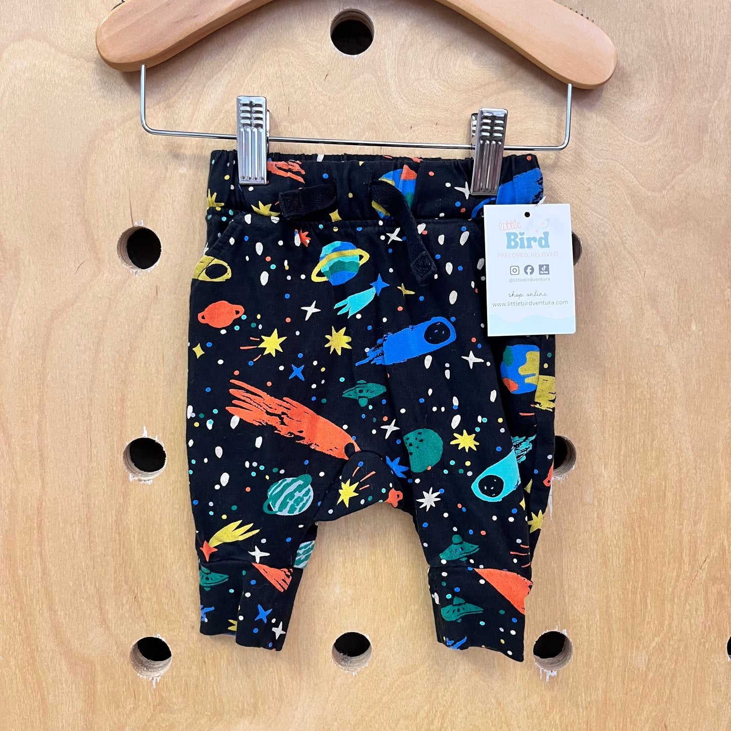 Black Cotton Space Soft Pants