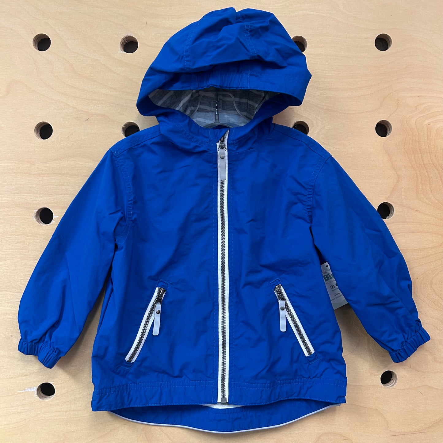 Jersey-Lined Blue Hoodie Jacket