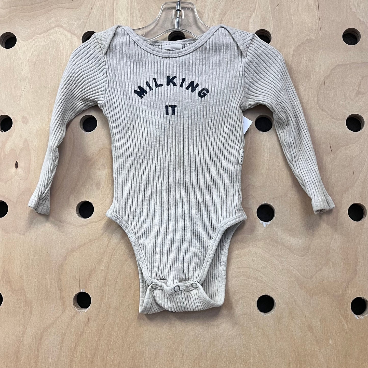 Beige Milking It Ribbed Bodysuit