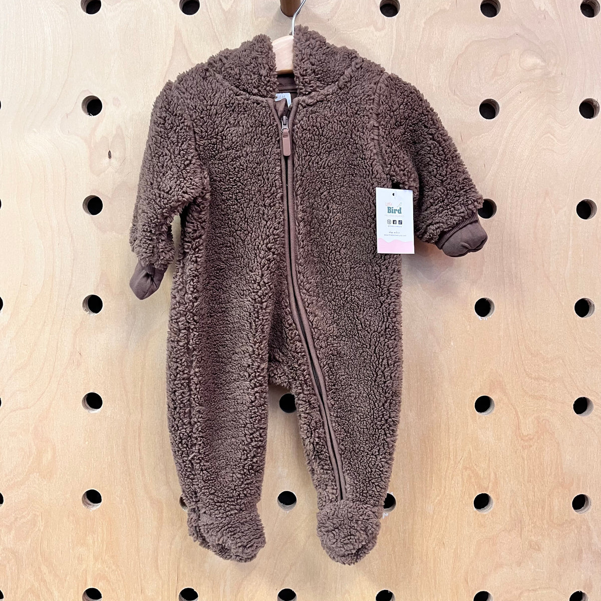 Brown Fleece Ears Hoodie Bunting