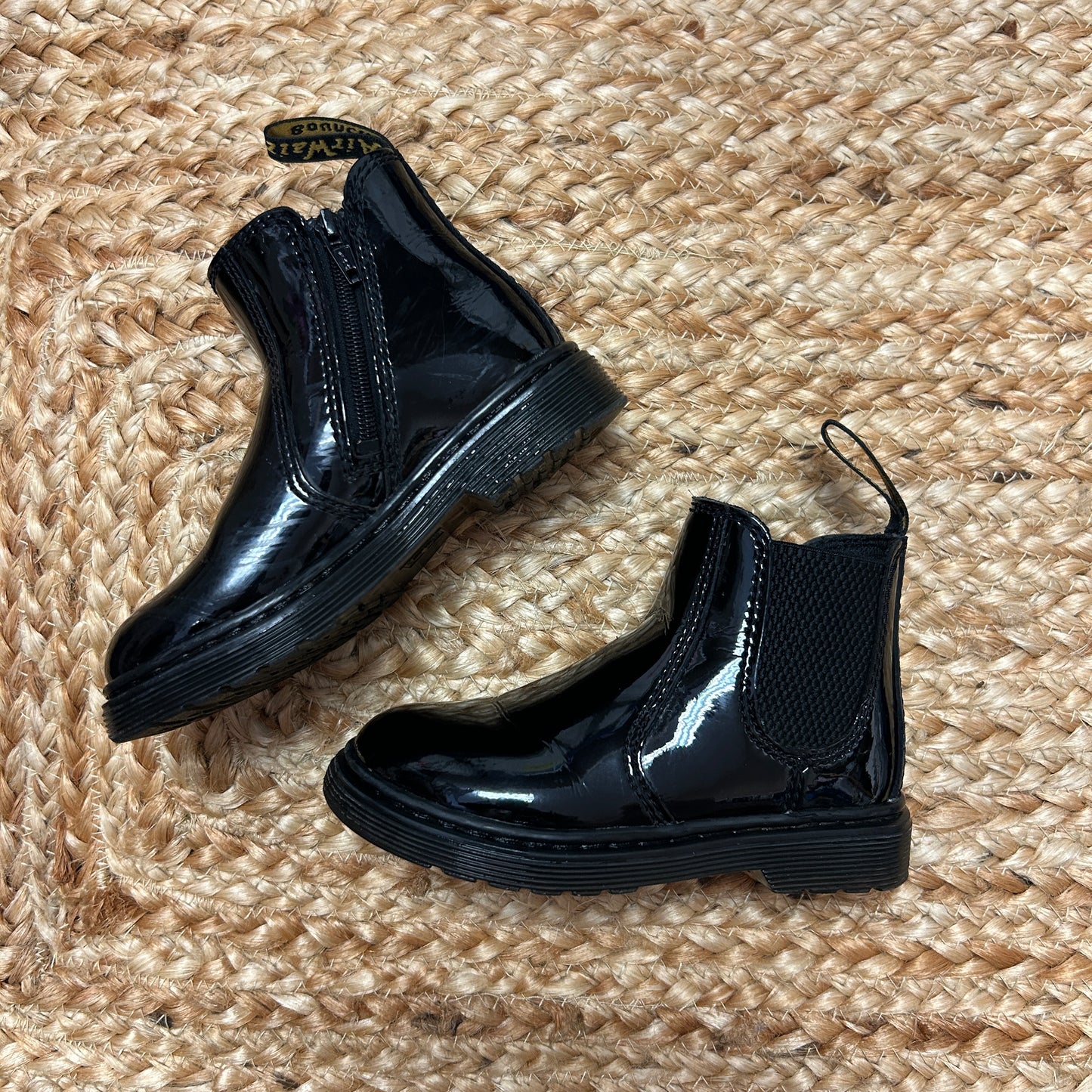 Black Glossy Chelsea Boots