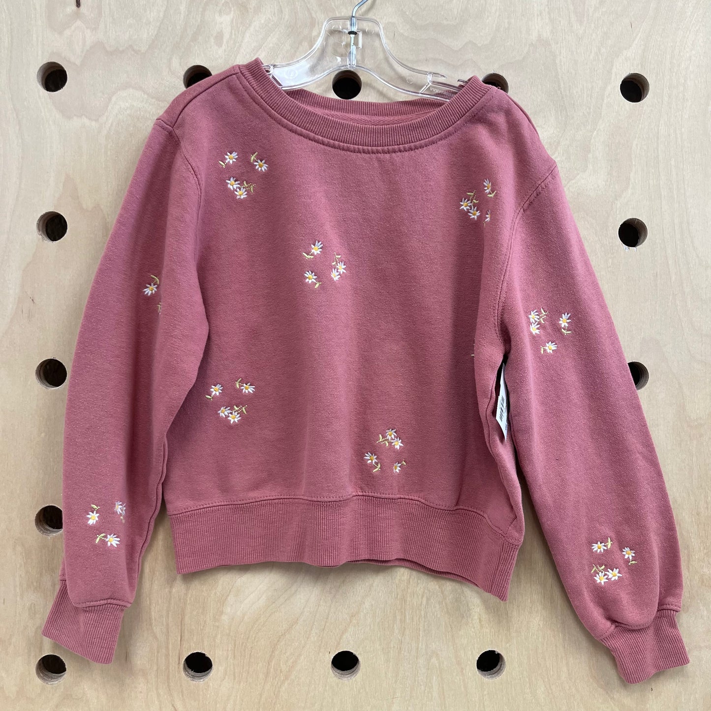 Peach Embroidered Floral Pullover
