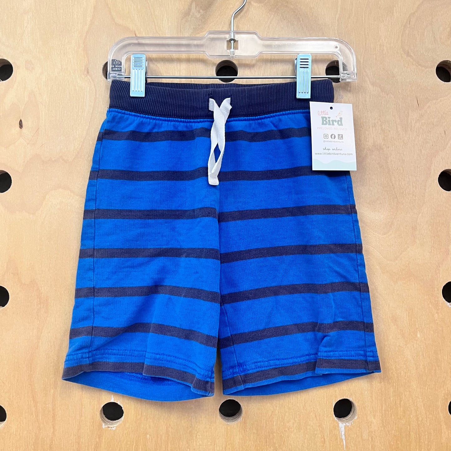 Blue/Navy Striped Cotton Shorts