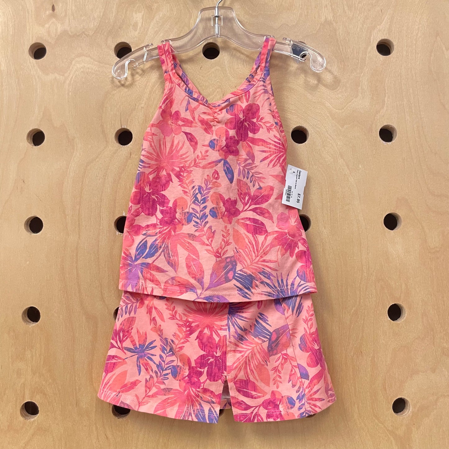 Pink Tropical Tank & Skorts