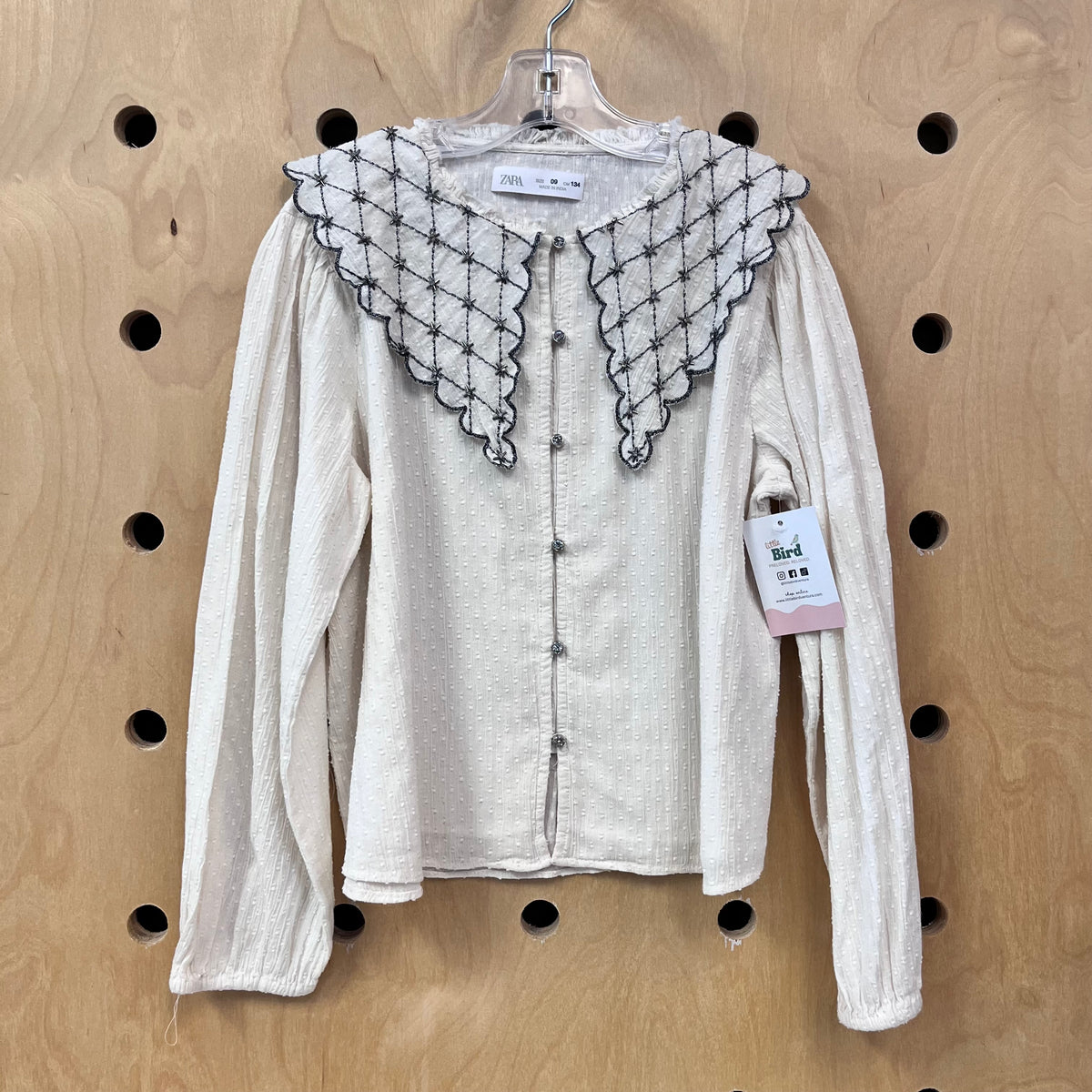 Cream Swiss Dot Top