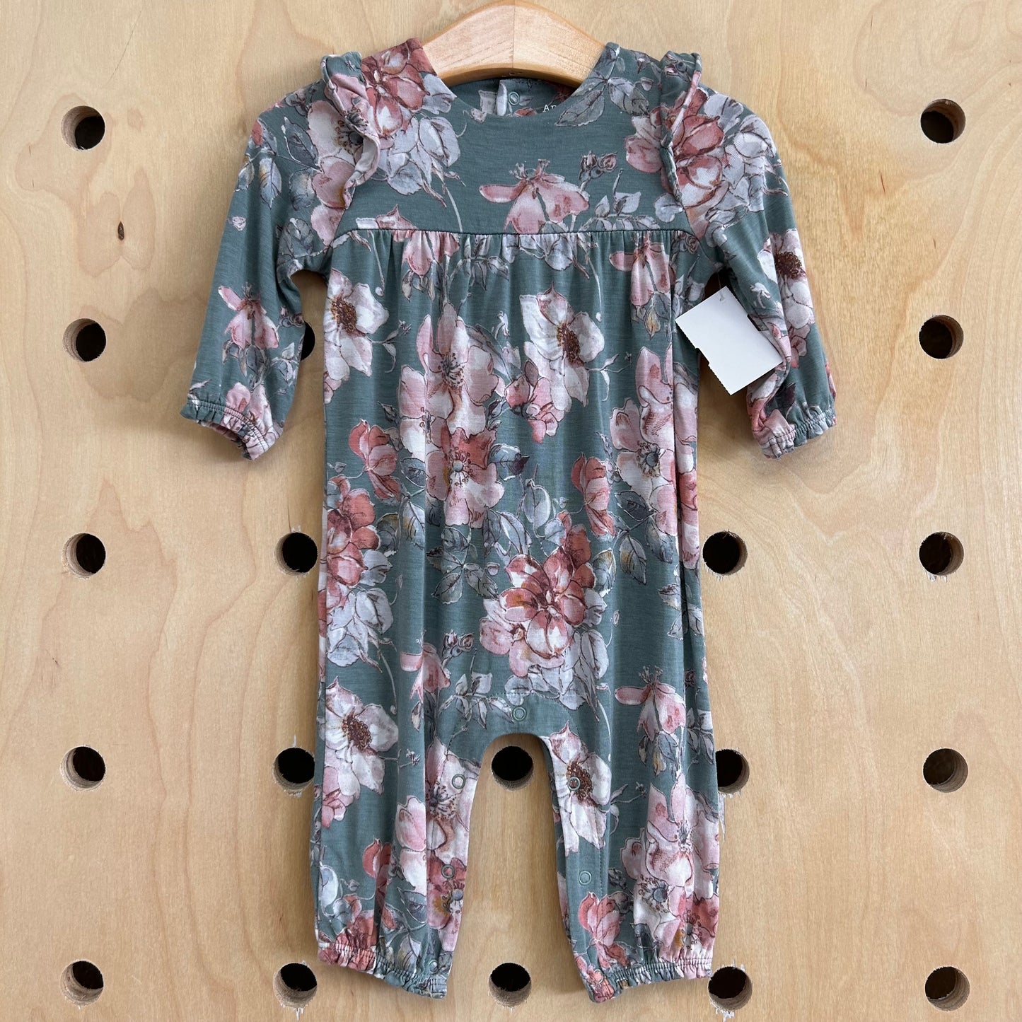 Teal Floral Bamboo Romper