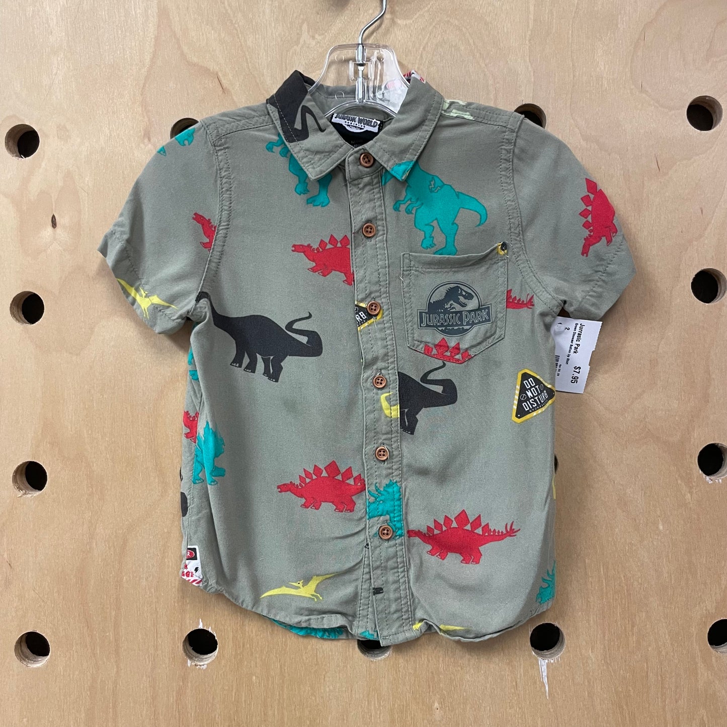 Green Dinosaur Button Up Shirt