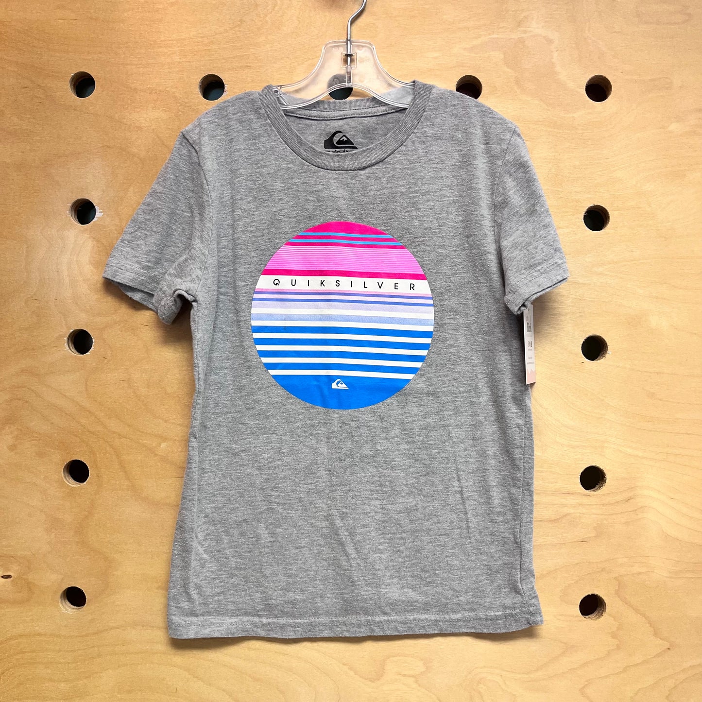 Grey/Pink Brand Logo Tee