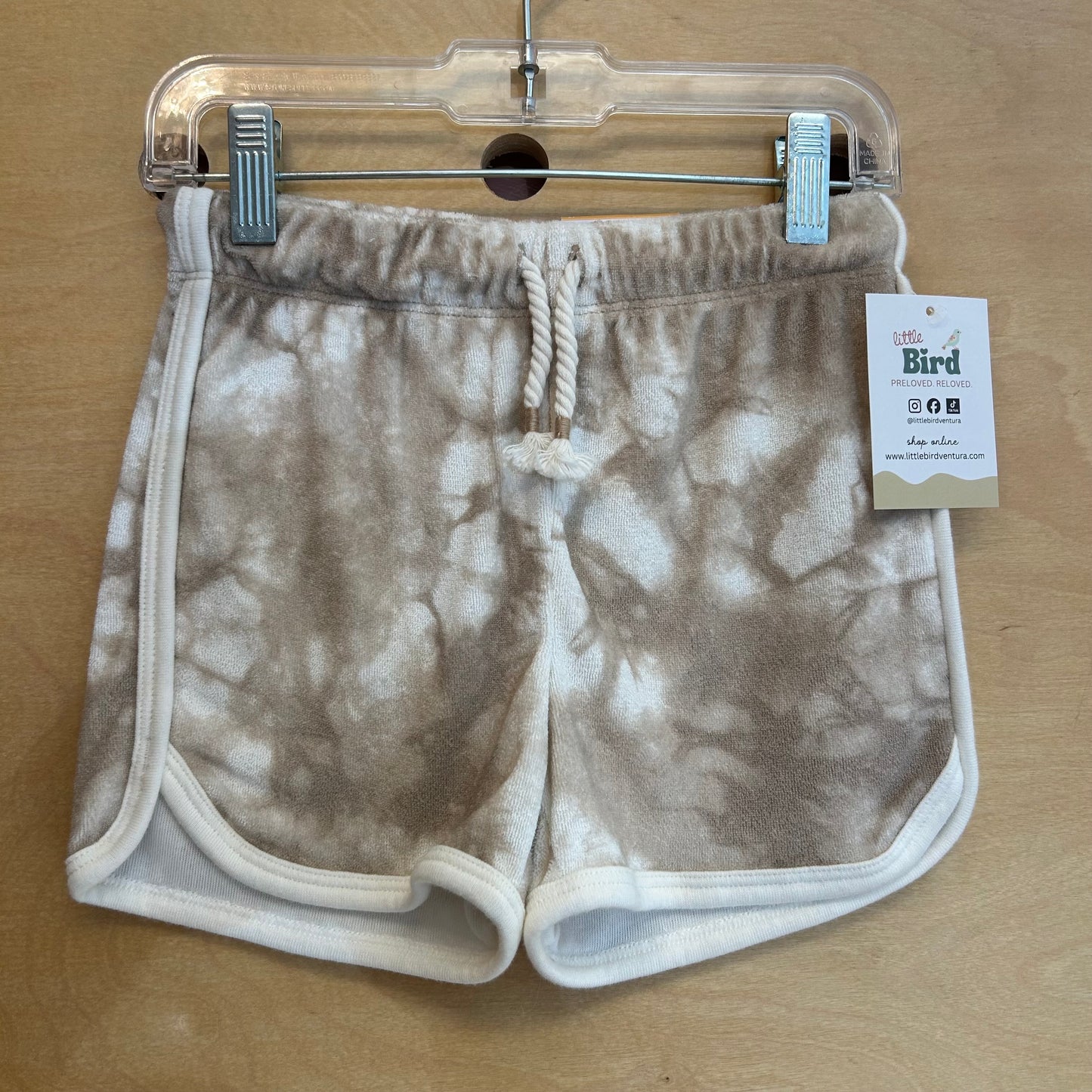 Tan Tie Dye Drawstring Shorts NEW